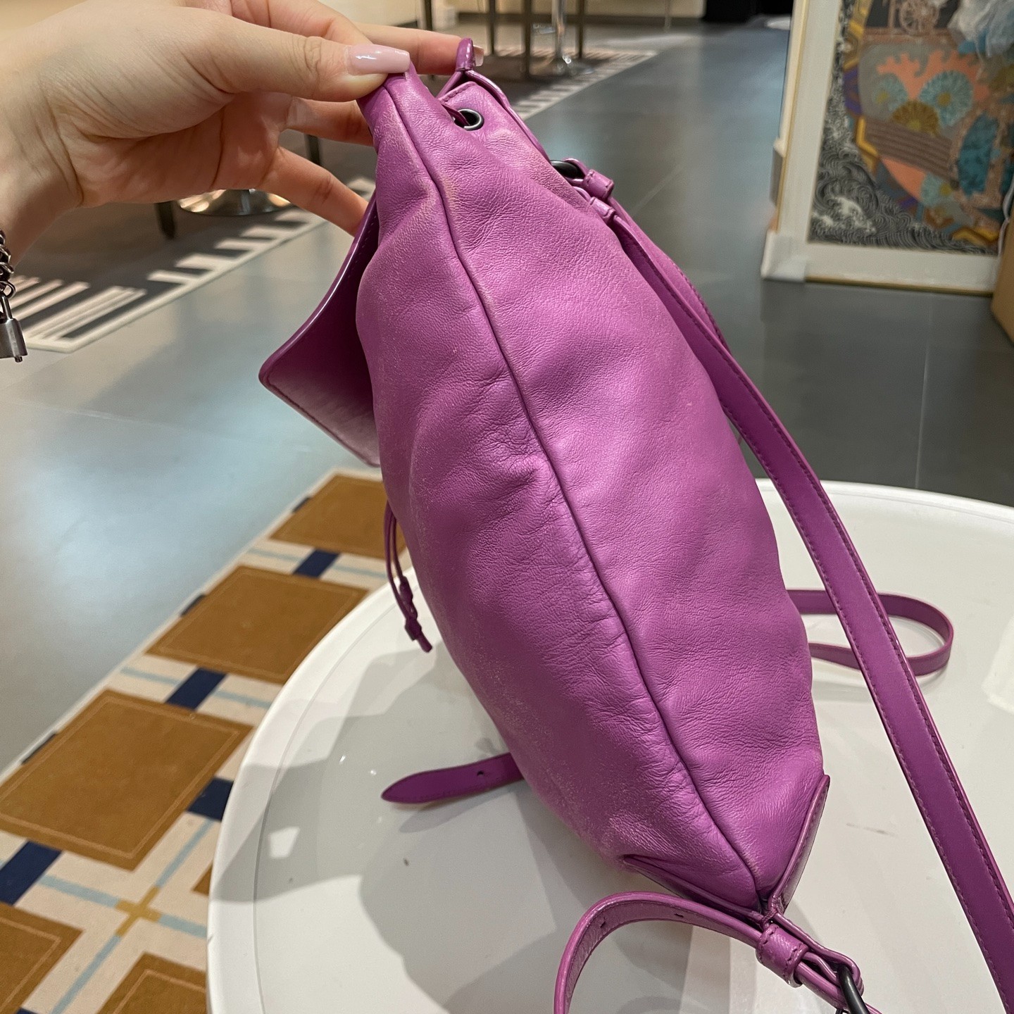 Preloved bottega veneta intecciato drawstring backpack