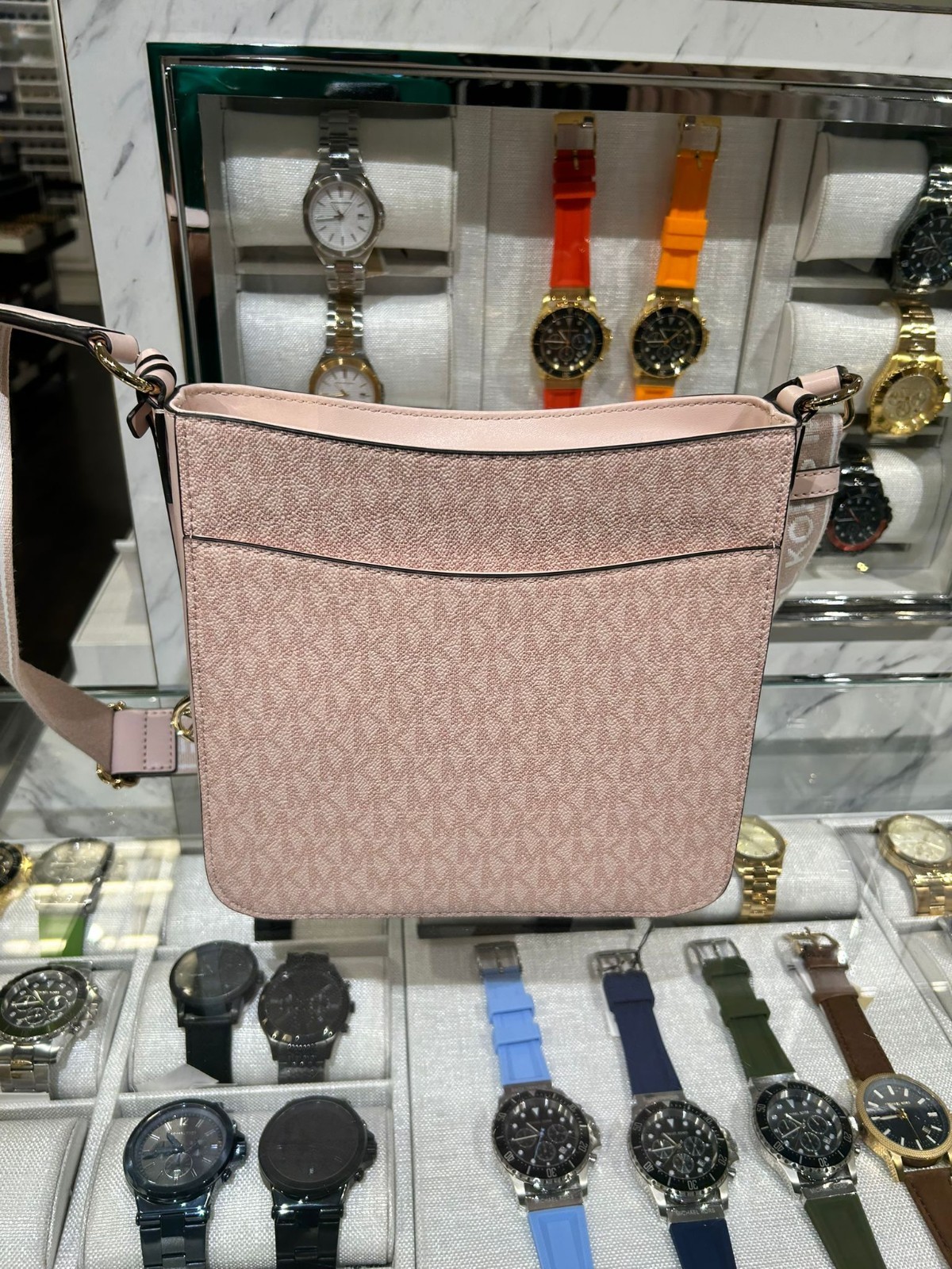 Michael Kors Small Bag Purse Messenger Shoulder Crossbody Handbag + Wallet Pink