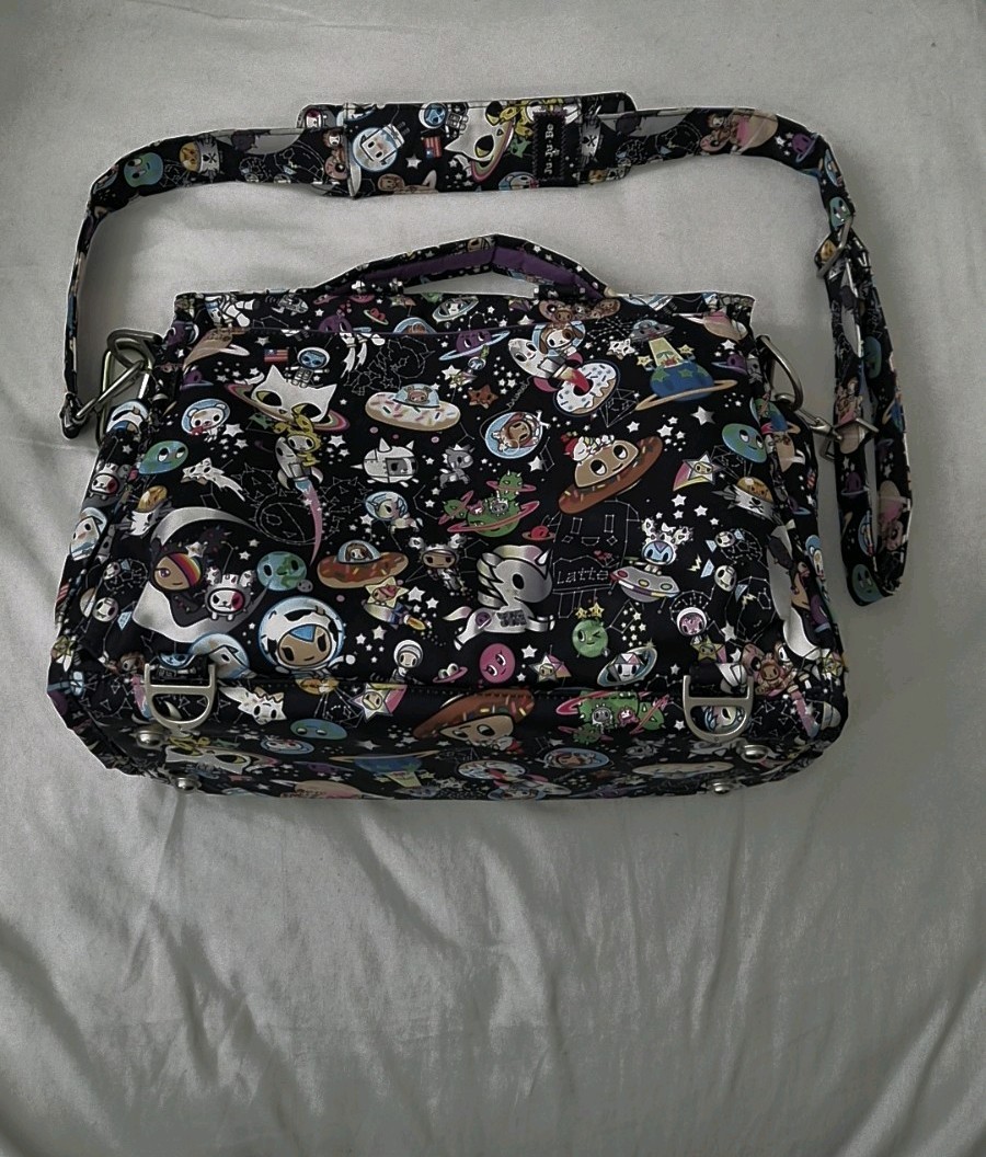 Rare Ju-Ju-Be Tokidoki Space Shoulder Bag Zip, Detachable Strap, Pockets Purple