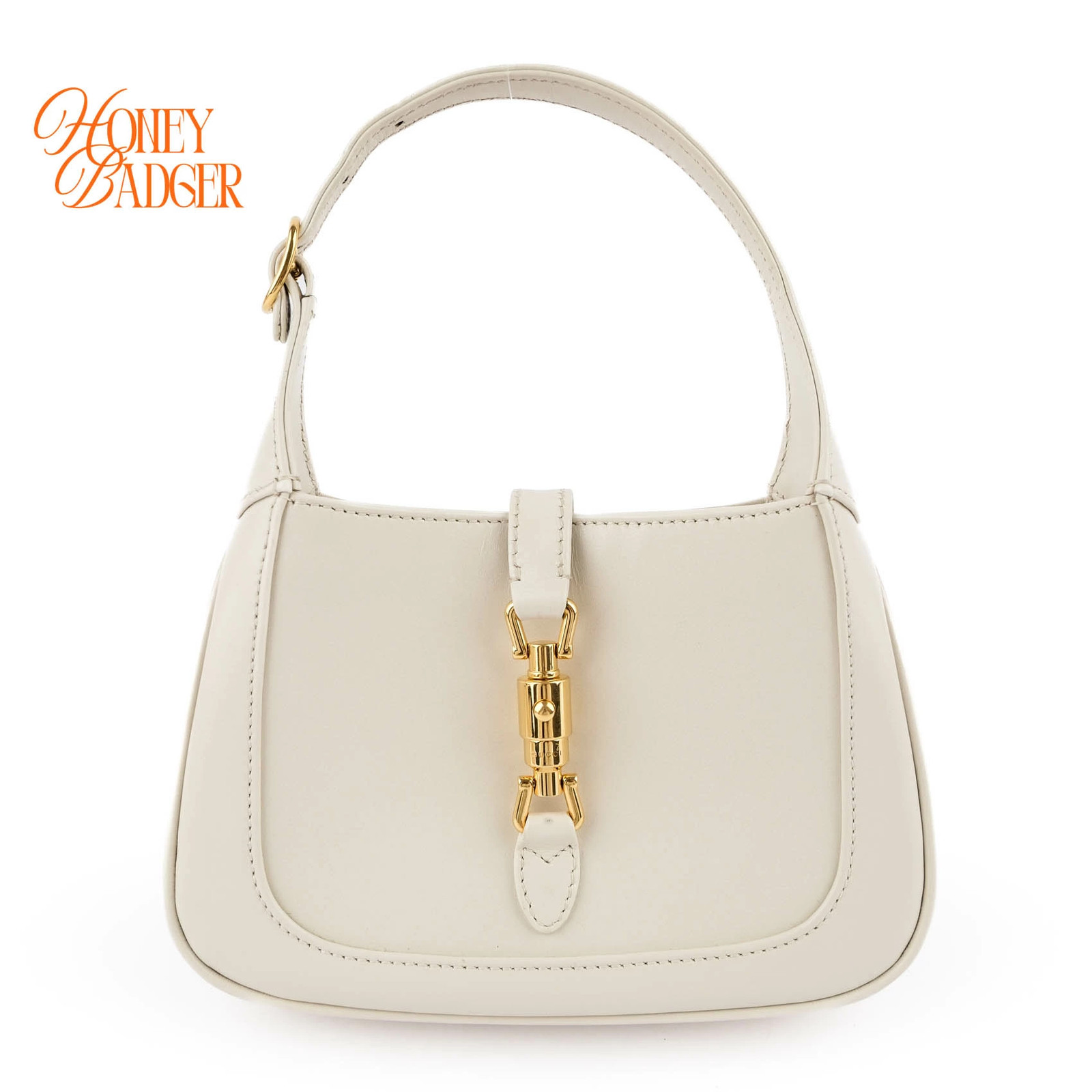 GUCCI Jackie 1961 Small Leather Shoulder Bag White W27.5cm H19cm D4cm