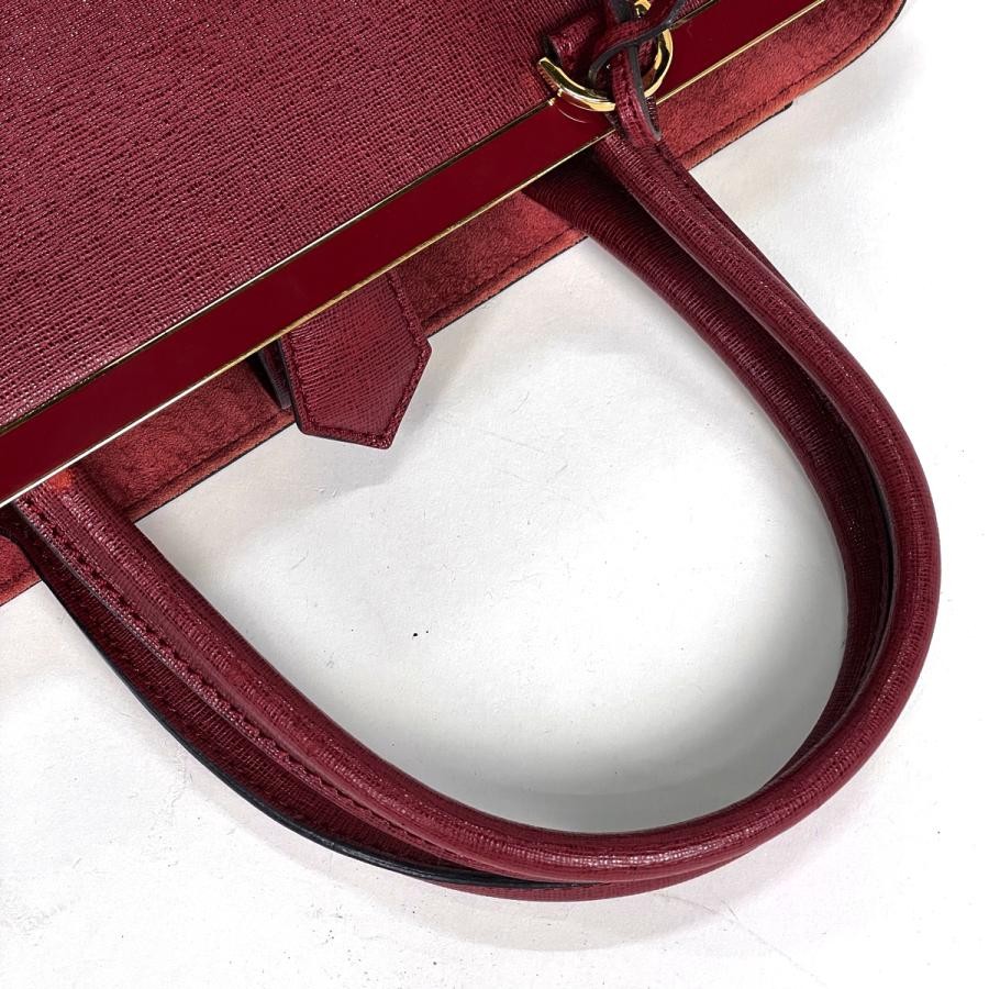 Fendi 2Jours 2WAY Leather Red Handbag 8BH250 #BS4569