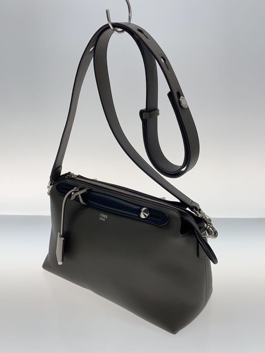 FENDI Shoulder Bag Leather GRY Gray Plain 8BL146 5QJ F03BL