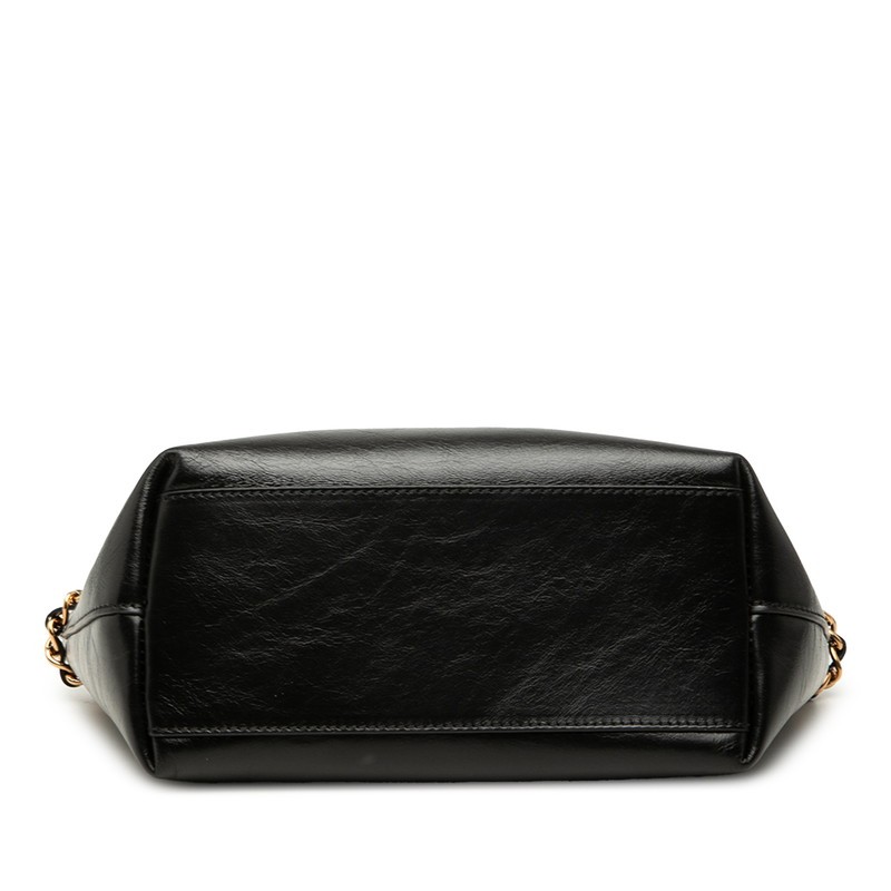Versace Medusa Chain Shoulder Bag Black Leather Women’s approx.W19cm H16cm D10cm