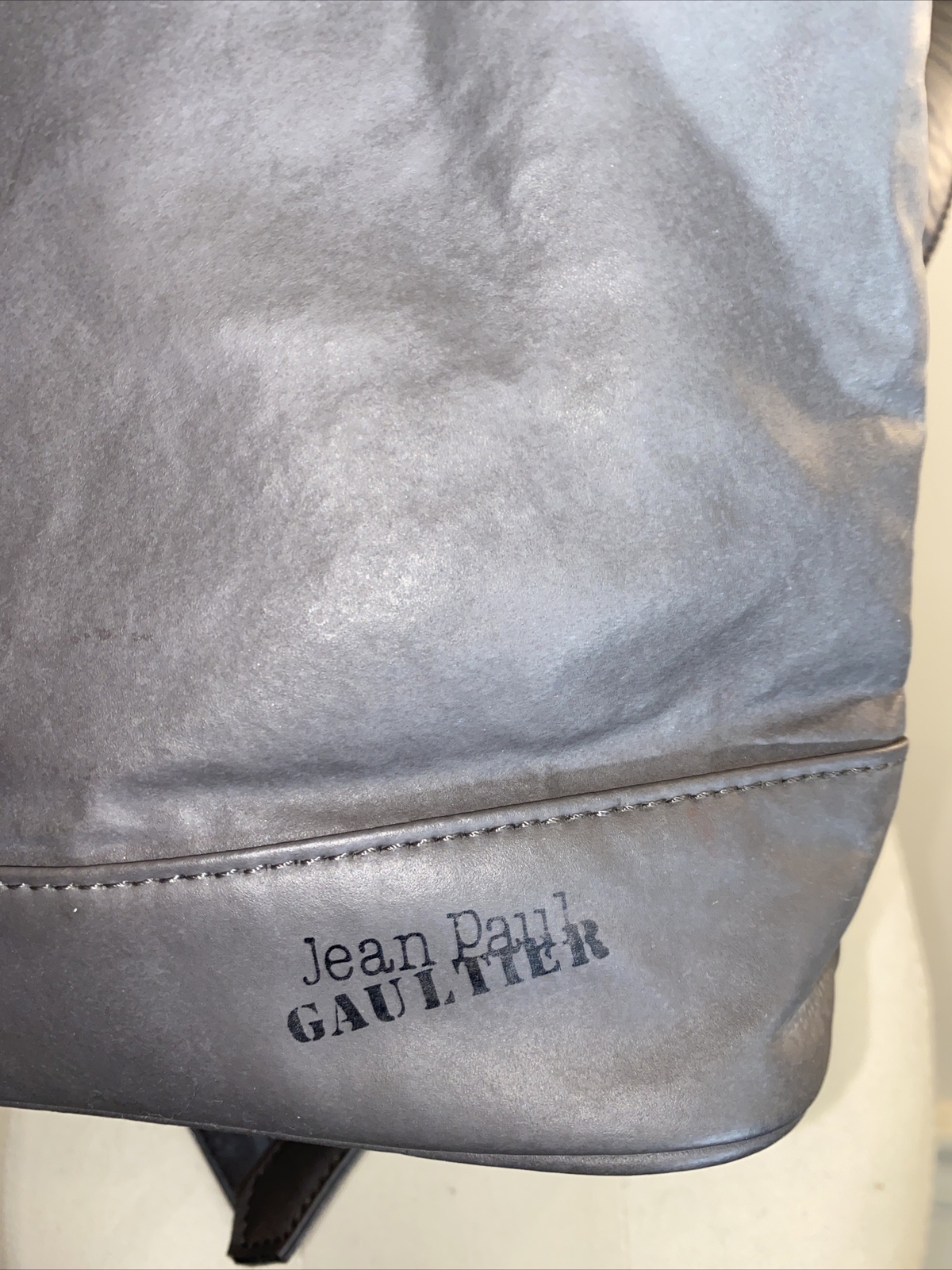 john paul gaultier leather backpack Gray Medium Purse Rare Style Side Zipper Mod