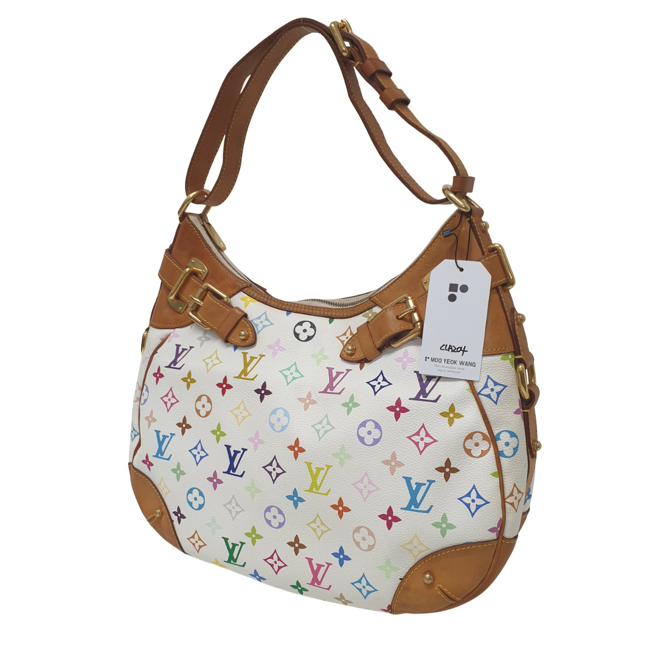 Authentic Louis Vuitton Greta Monogram Multicolor Blanc M40195 Guaranteed CLA204