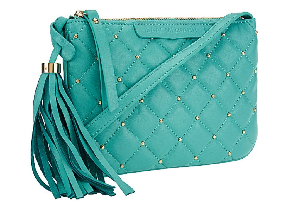 Isaac Mizrahi Live! Bridgehampton Lamb Leather Mini Bag, Caribbean Blue