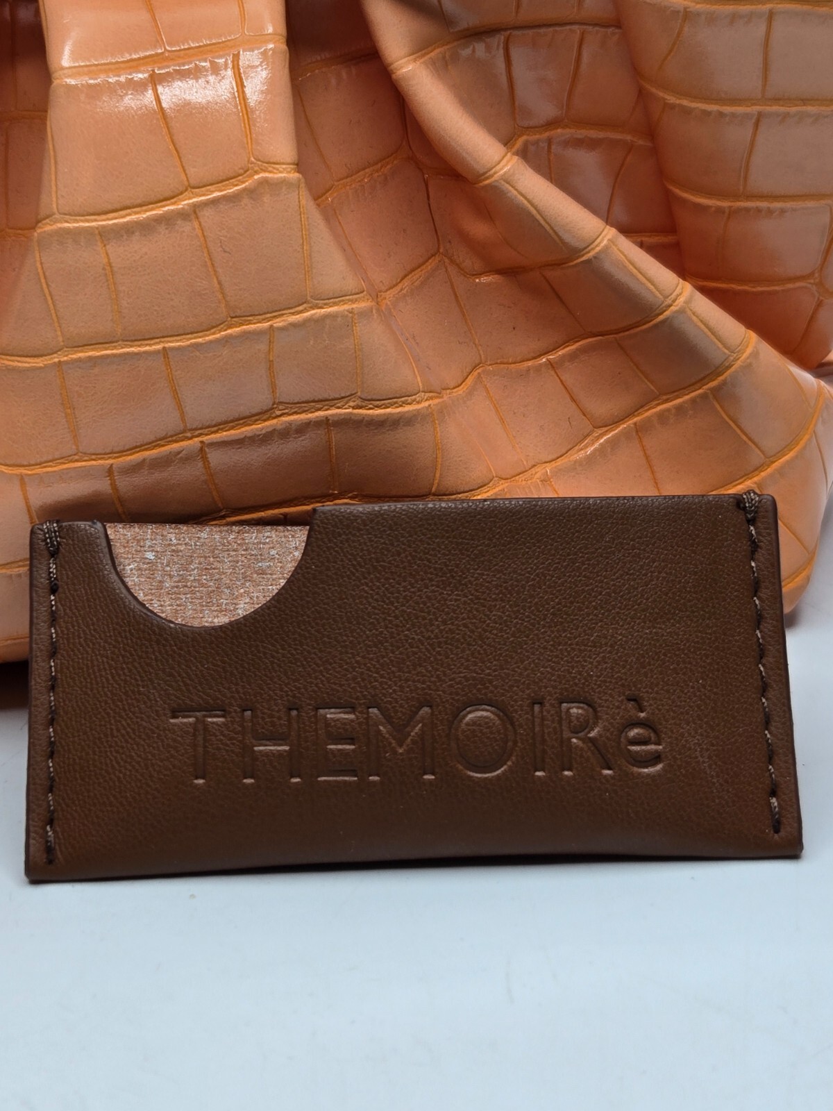 Themoire Gea Crocodile-Effect Embossed Clutch Shoulder Bag in Vegan Leather NWOT