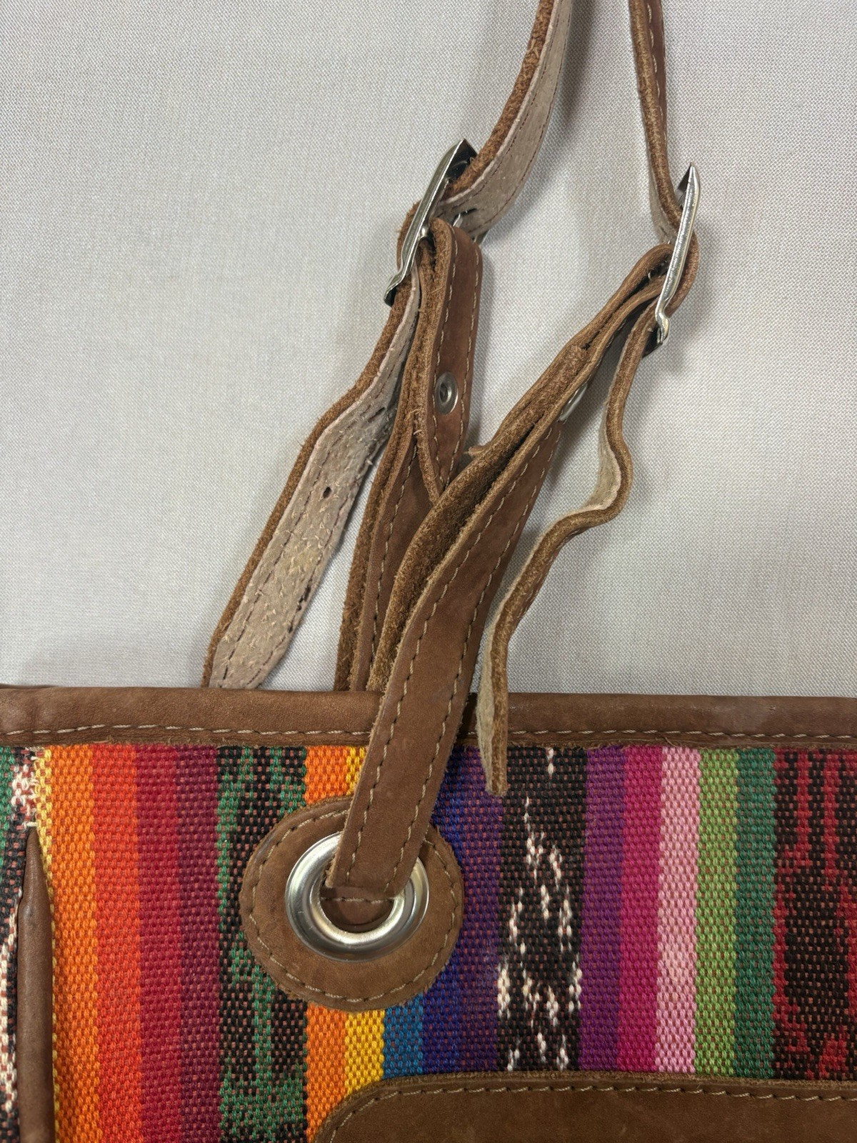 Tikal Guatemala Woven Tote Bag – Boho Artisan Mayan Stripe Shoulder Bag