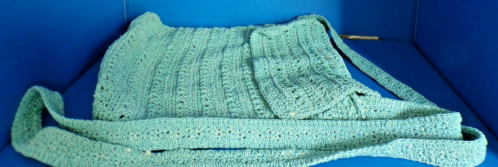 Boho Crochet Crossbody Aqua Blue With Zipper Handbag Genuine Sonoma Jean Company