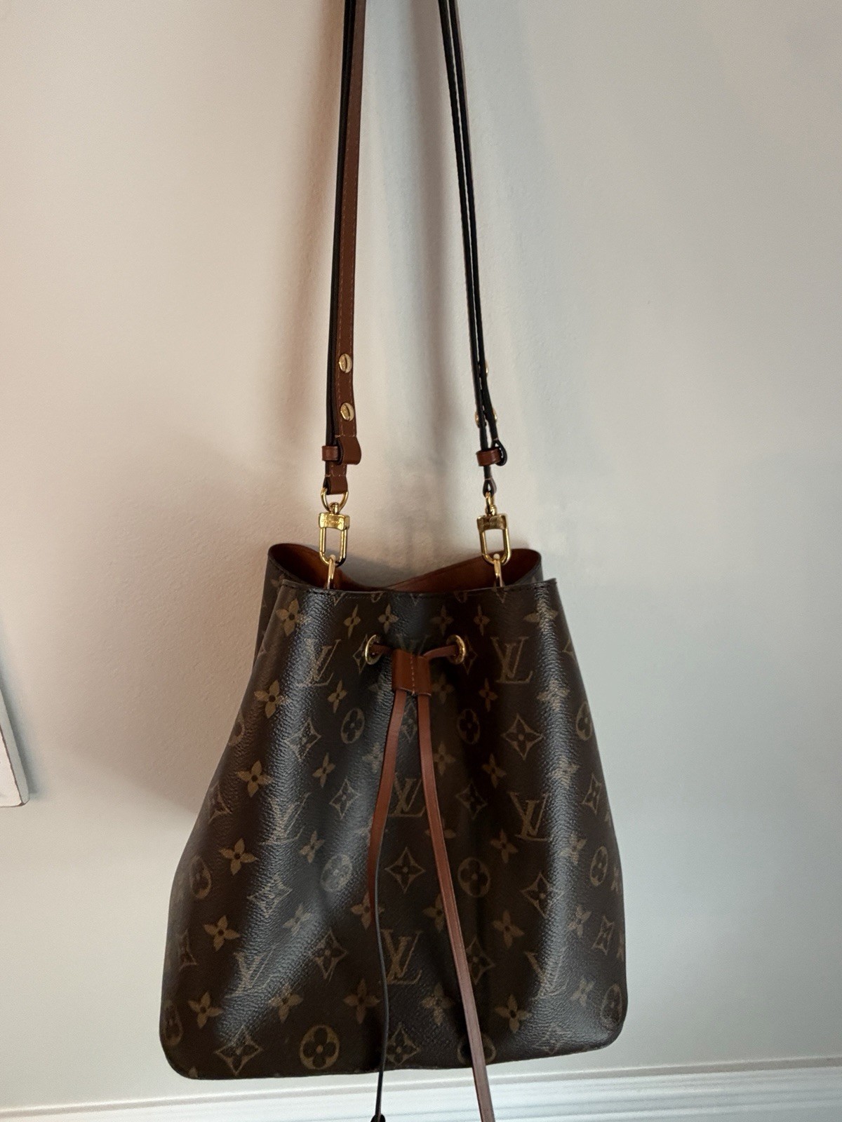 Louis Vuitton NéoNoé Bucket Bag MM Brown Leather