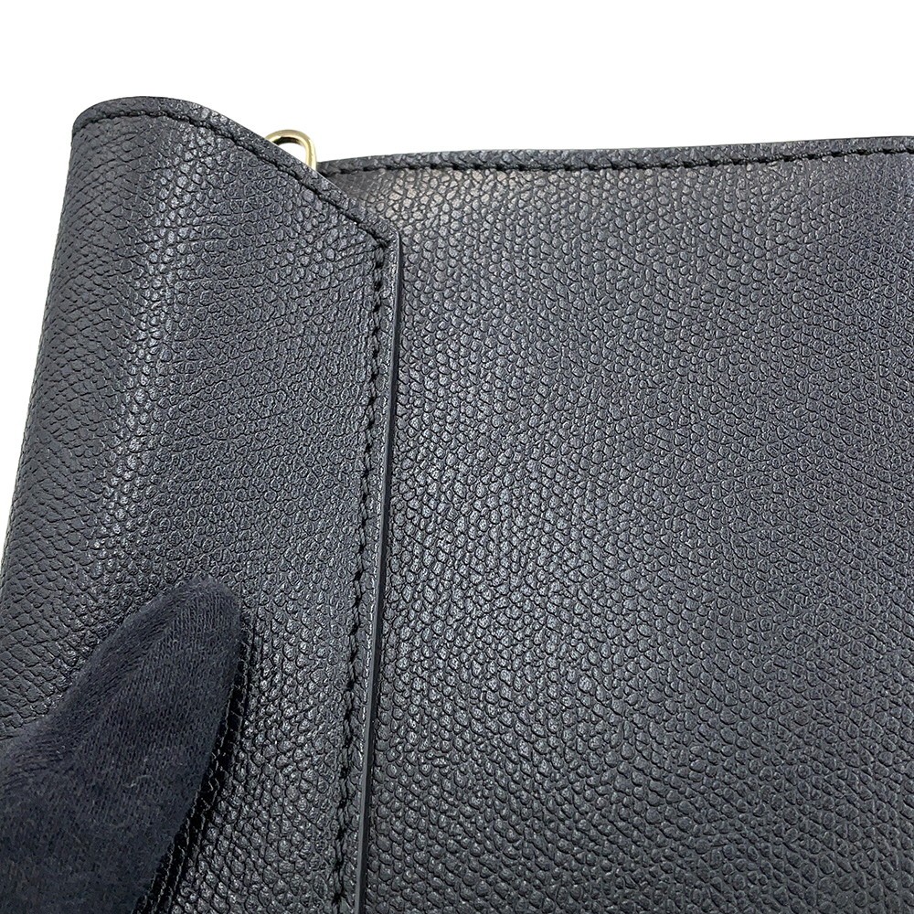 Valextra Valextra Iside Clutch Shoulder Bag Leather Black