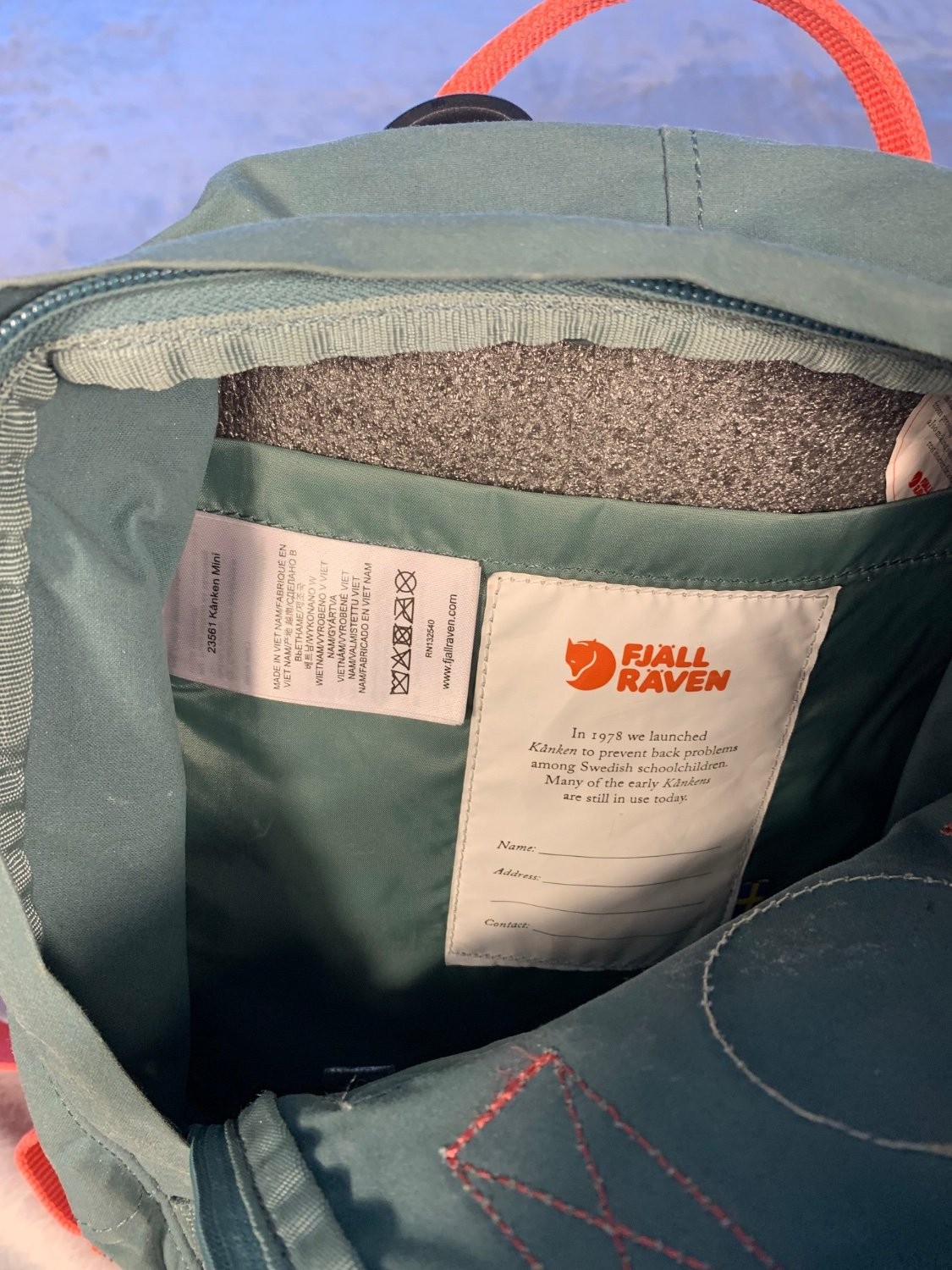 Fjällräven Kånken Mini Backpack 23561 Green Vinylon F Modern Used
