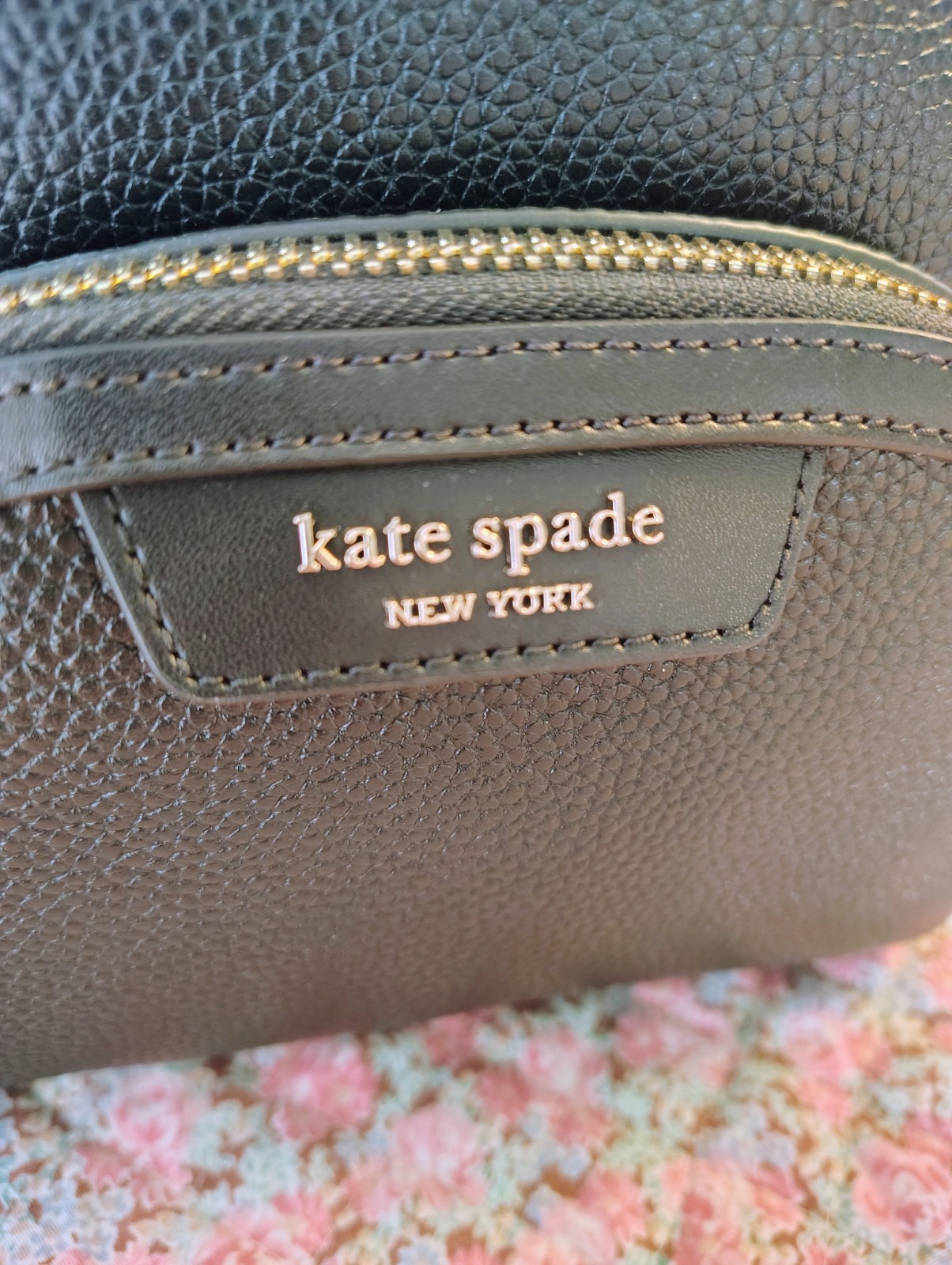 kate spade new york Leila Backpack NWT $298 Black Pebbled Leather