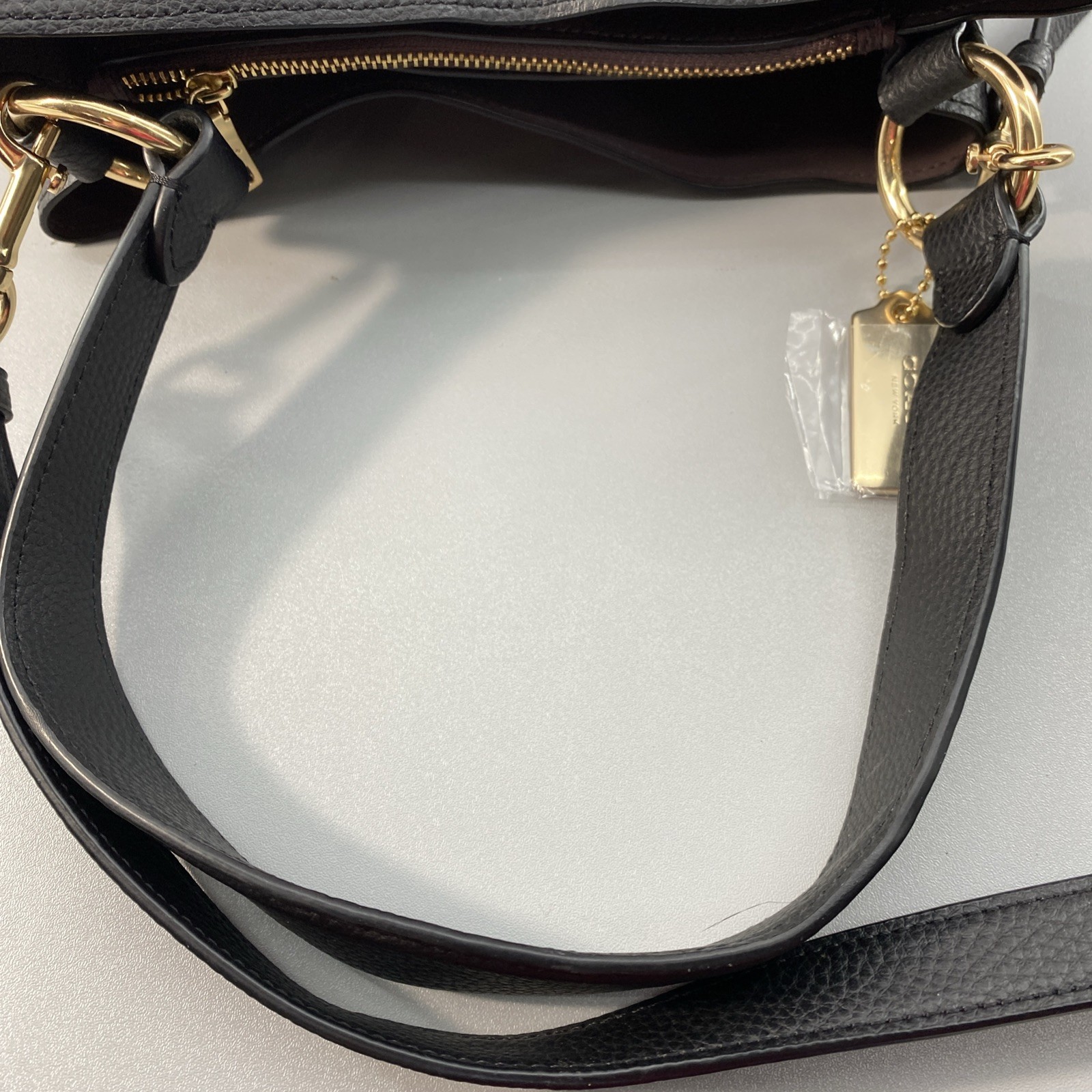 COACH TOWN BUCKET BAG 91122 Black Gold Accent Shoulder Handbag + Crossbody 10×10