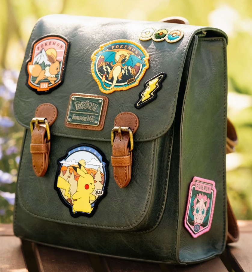 EXCLUSIVE Loungefly Pokemon Scout Patches Mini Backpack Bag Pikachu Eevee NWT