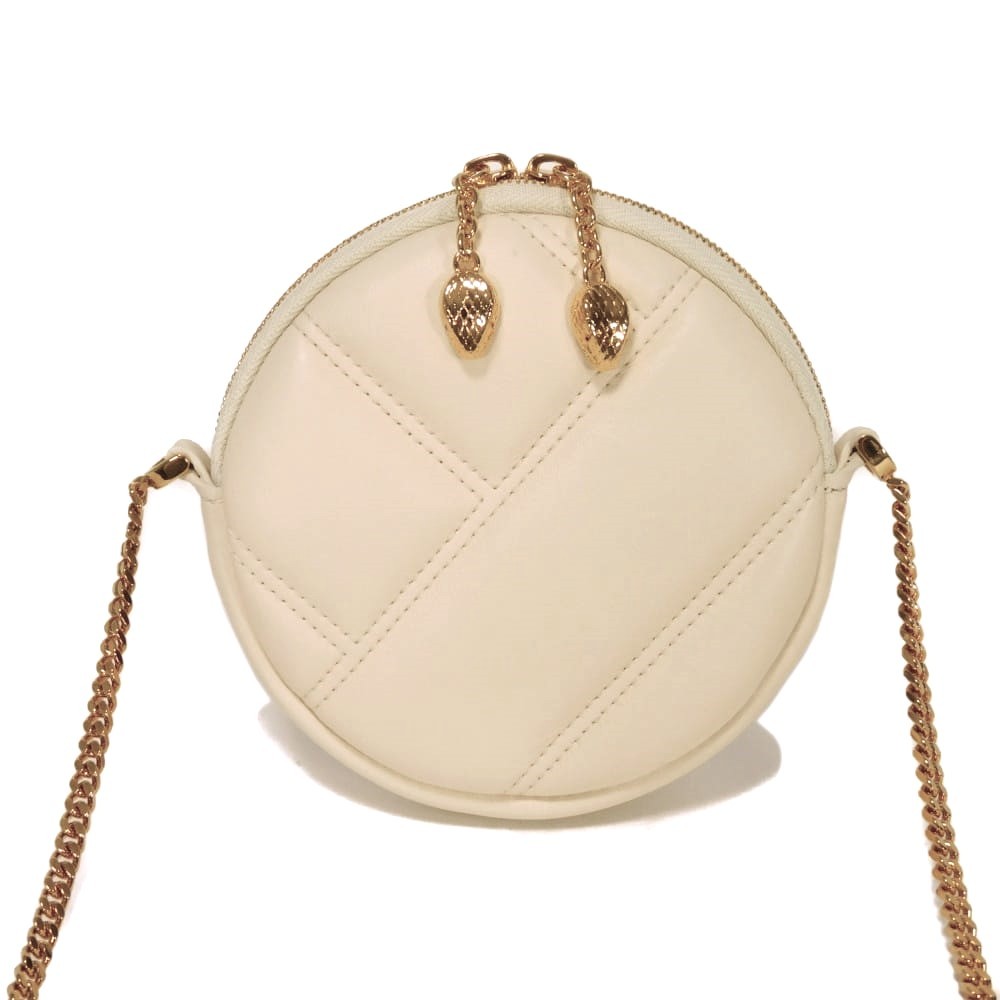 BVLGARI Serpenti Cabochon Micro Pouch 292261 Shoulder Bag Round Mini Chain…