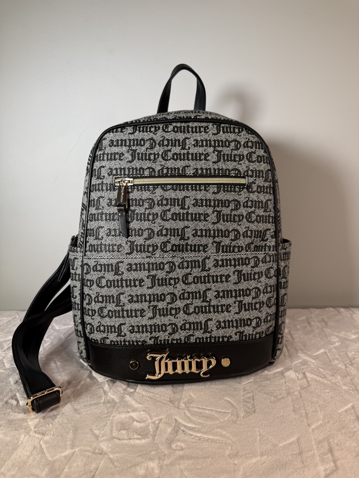 Juicy Couture monogram backpack black grey