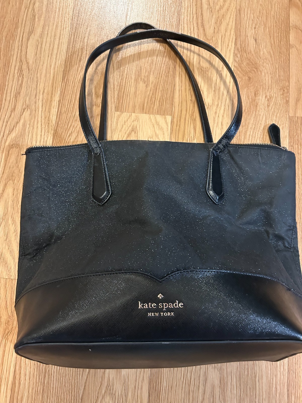 Kate Spade New York Lola Shimmer Glitter Women’s Leather Tote Bag – Black