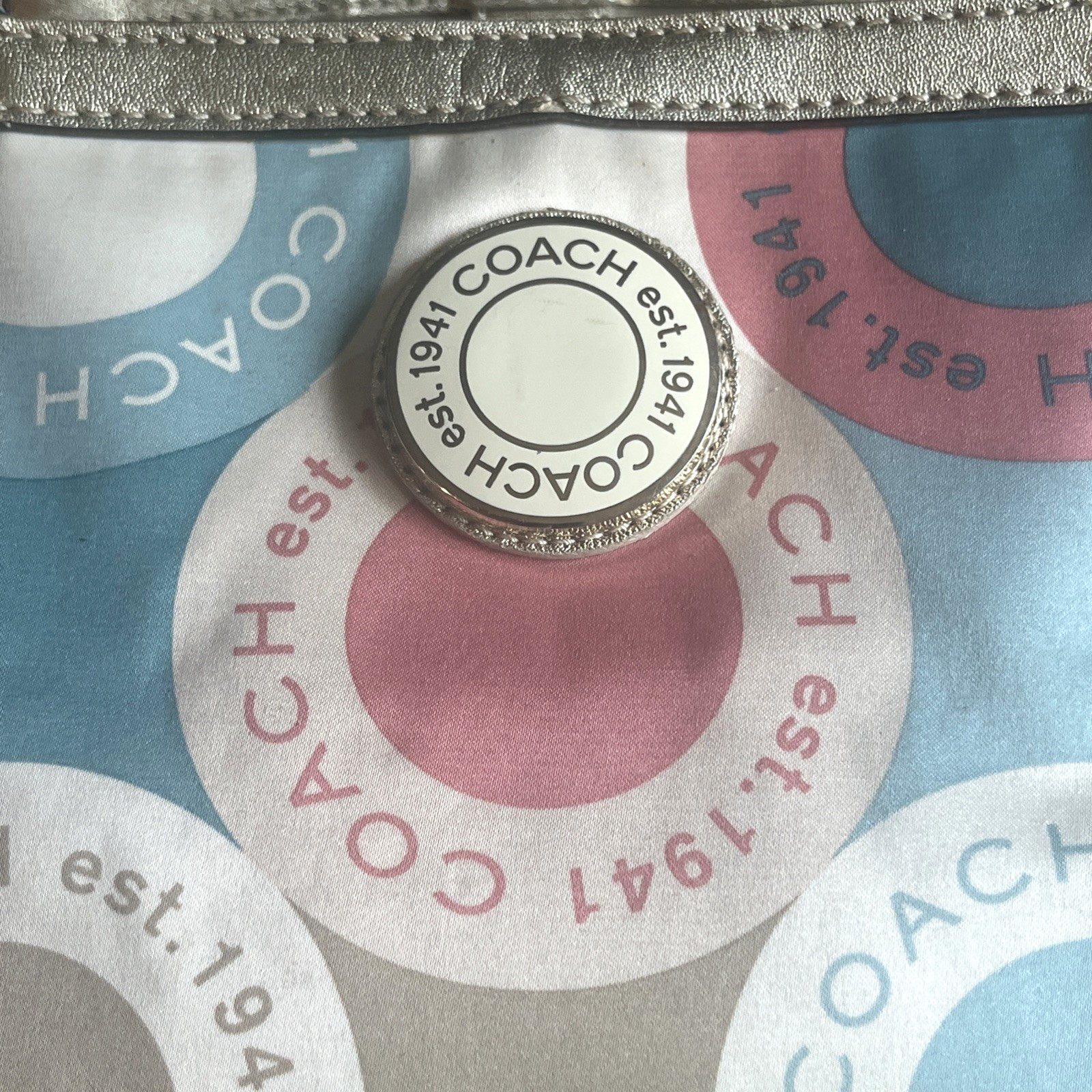 Coach Logo Print Multicolor Tote