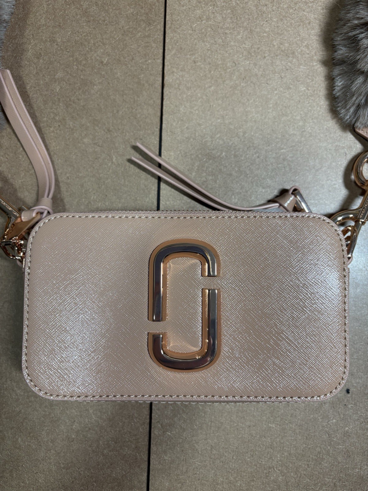 Marc Jacobs Year of the Rabbit Snapshot Bag Pink Leather Faux Fur Strap NWT