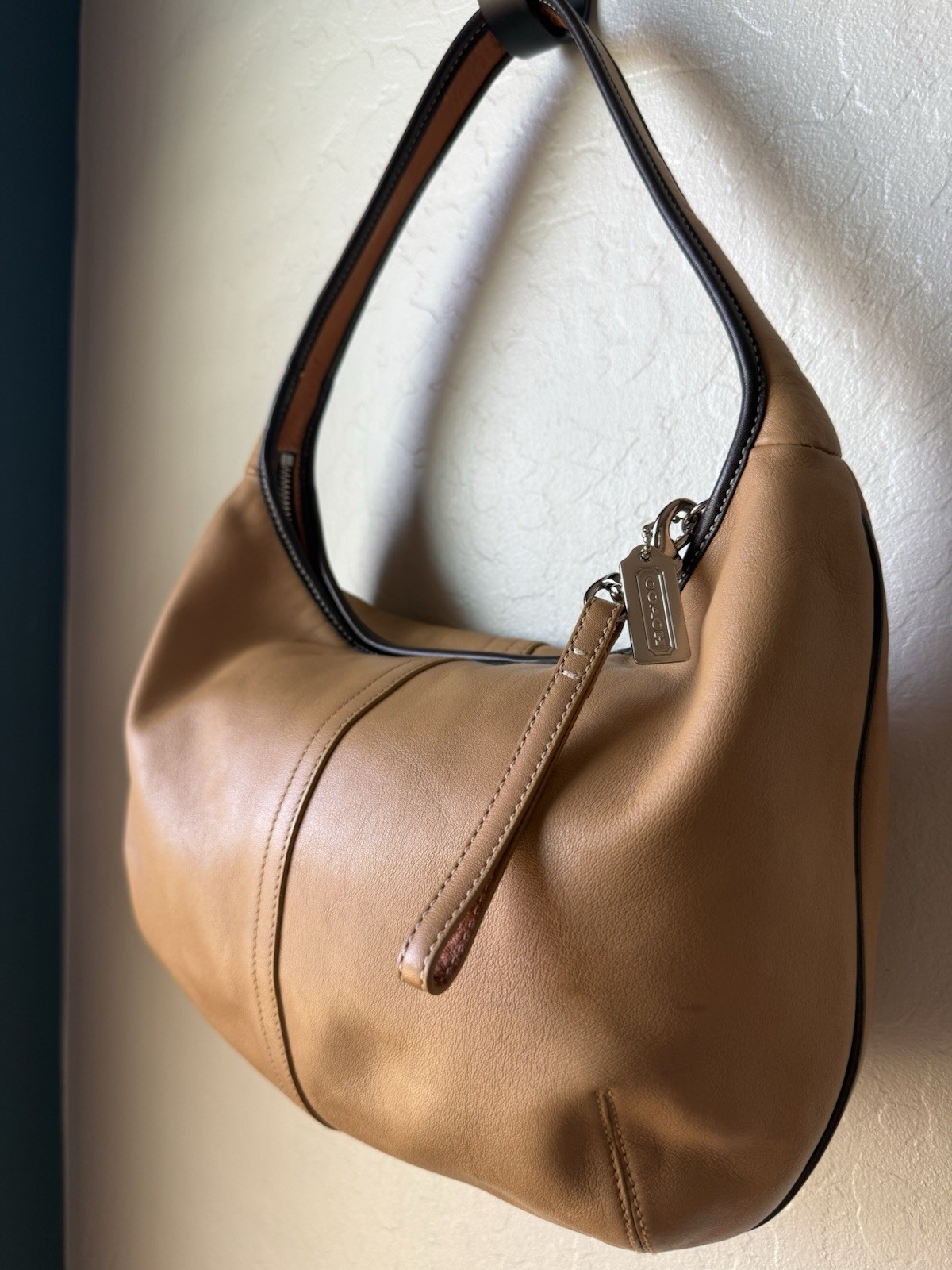 COACH Ergo 9293 Leather Hobo Caramel Tan And Brown