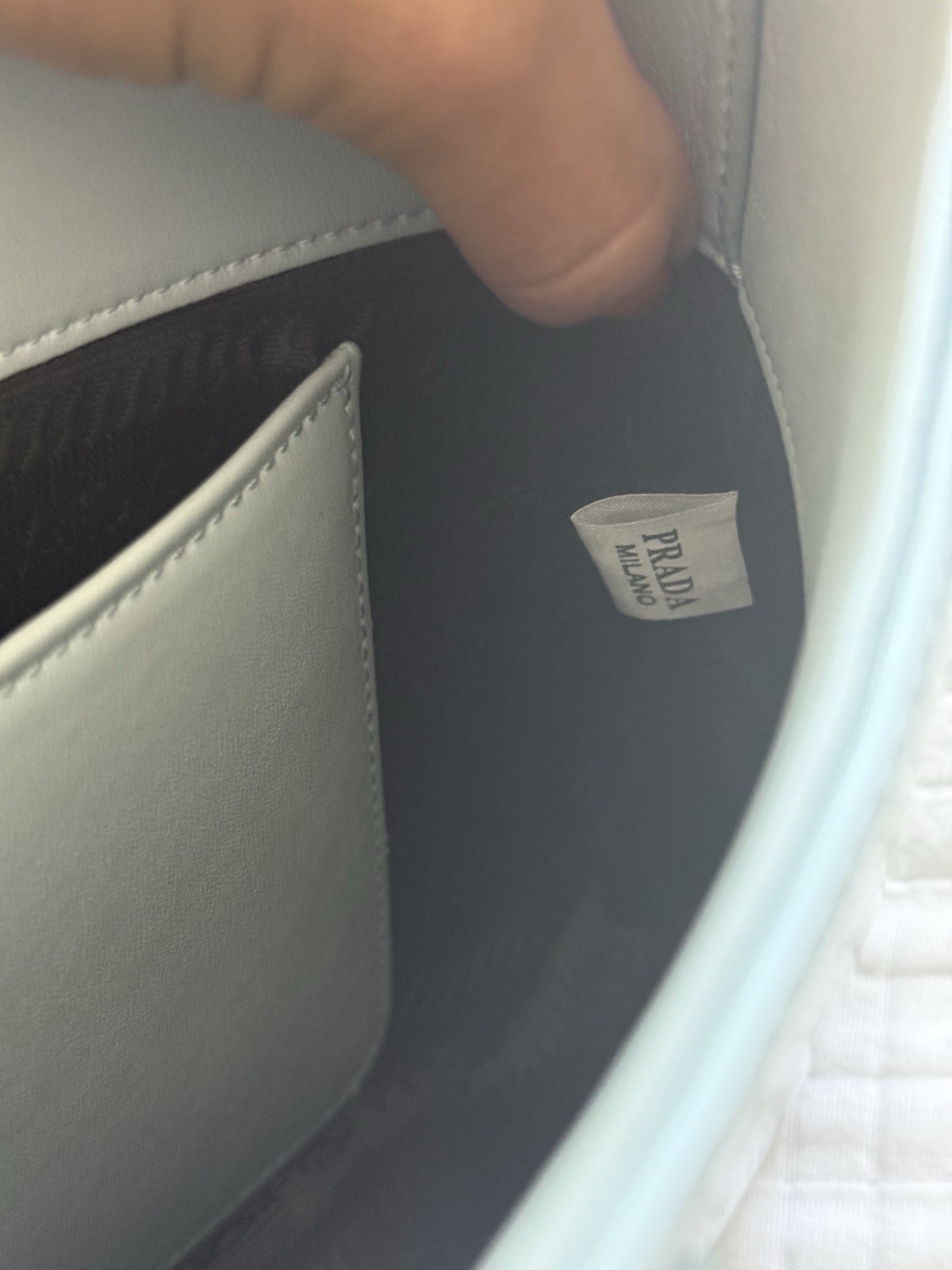 PRADA Light Blue leather finish Shoulder Bag
