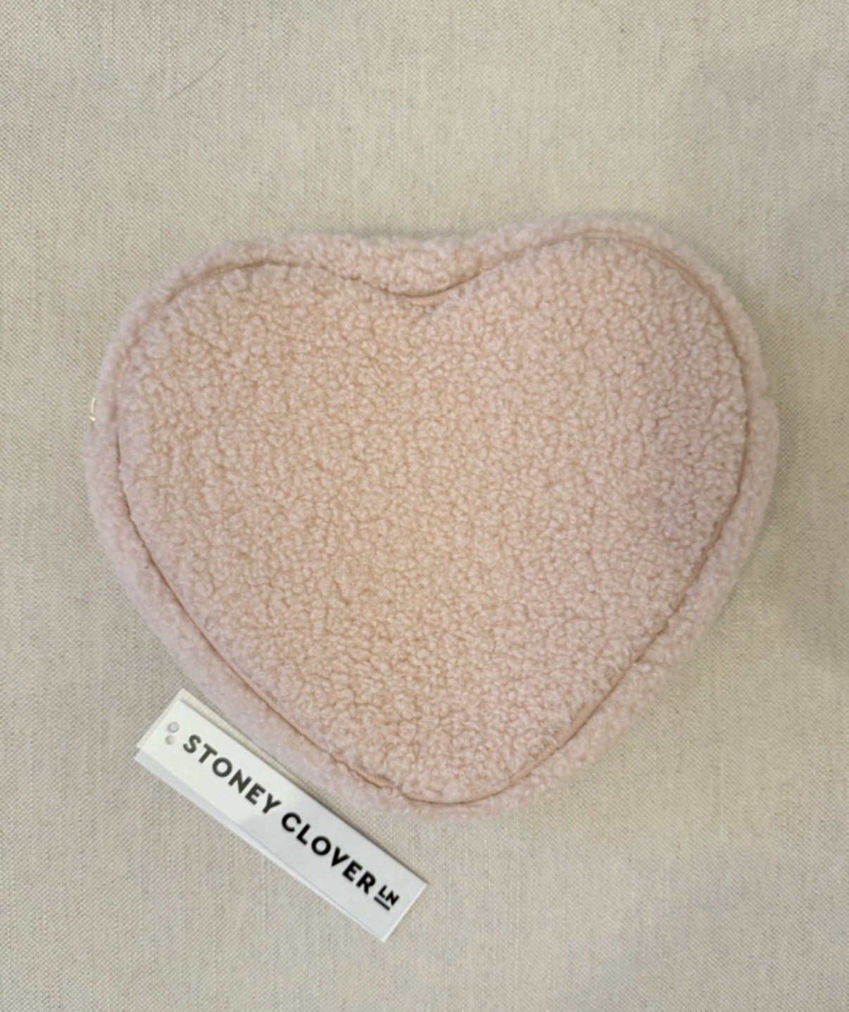Stoney Clover Sherpa Heart Pouch Rose NWT