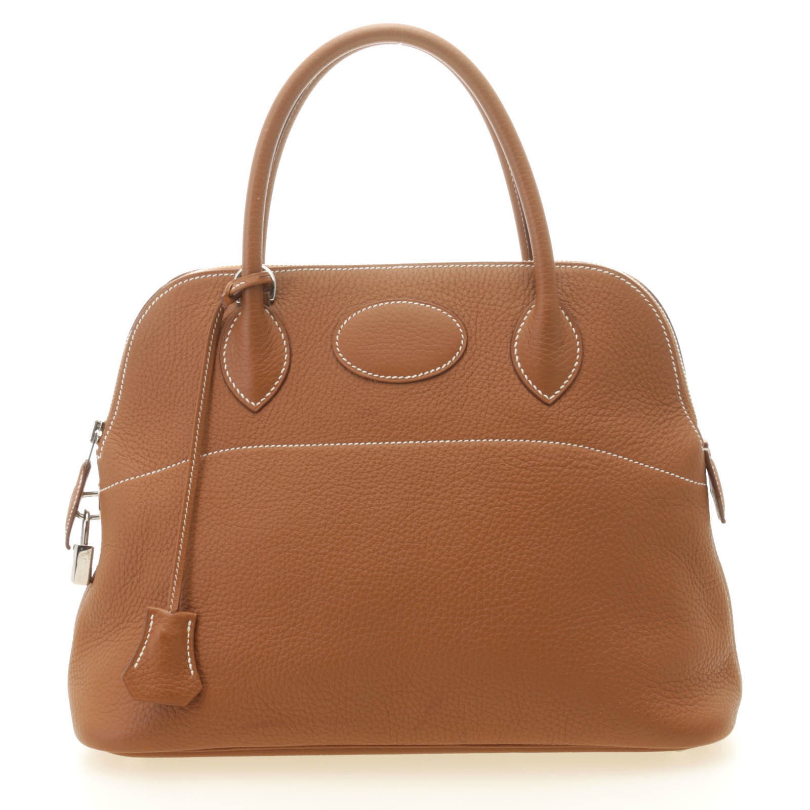 Hermes Bole 31 Gold / SV Handbag Clemence Leather Silver Gold Women’s #DB1679