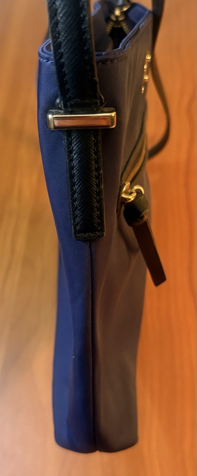 Kate Spade Blake Avenue Dark Blue Nylon Crossbody Bag Gold Tone Hardware