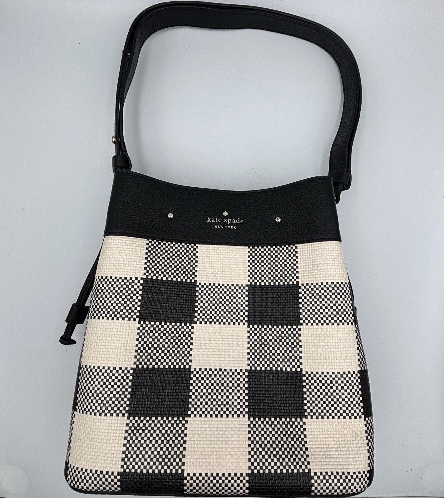 Kate Spade Marti Large Bucket Bag Black Plaid , Classic Luxury – Retired K9435