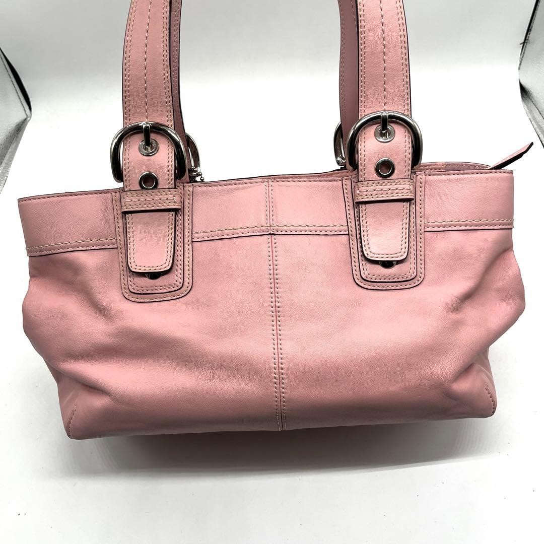 COACH Soho Pink Leather Tote Bag 34cm x 21cm x 12cm, Light Pink, DurableeBay T