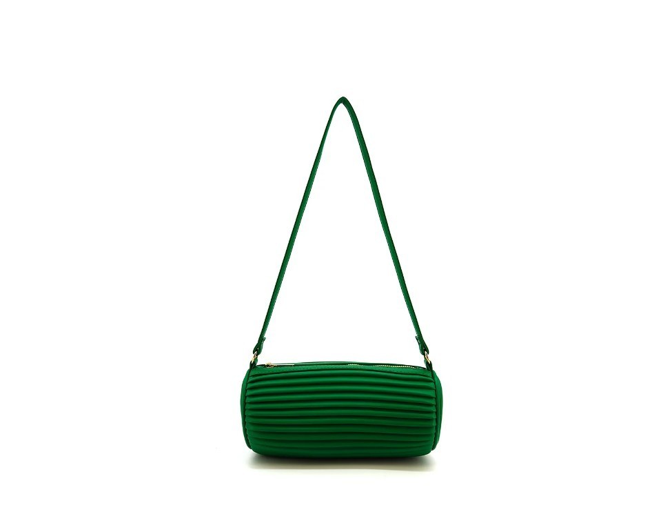 LIKE DREAMS Laila pleated barrel women’s mini shoulder bag – Green~