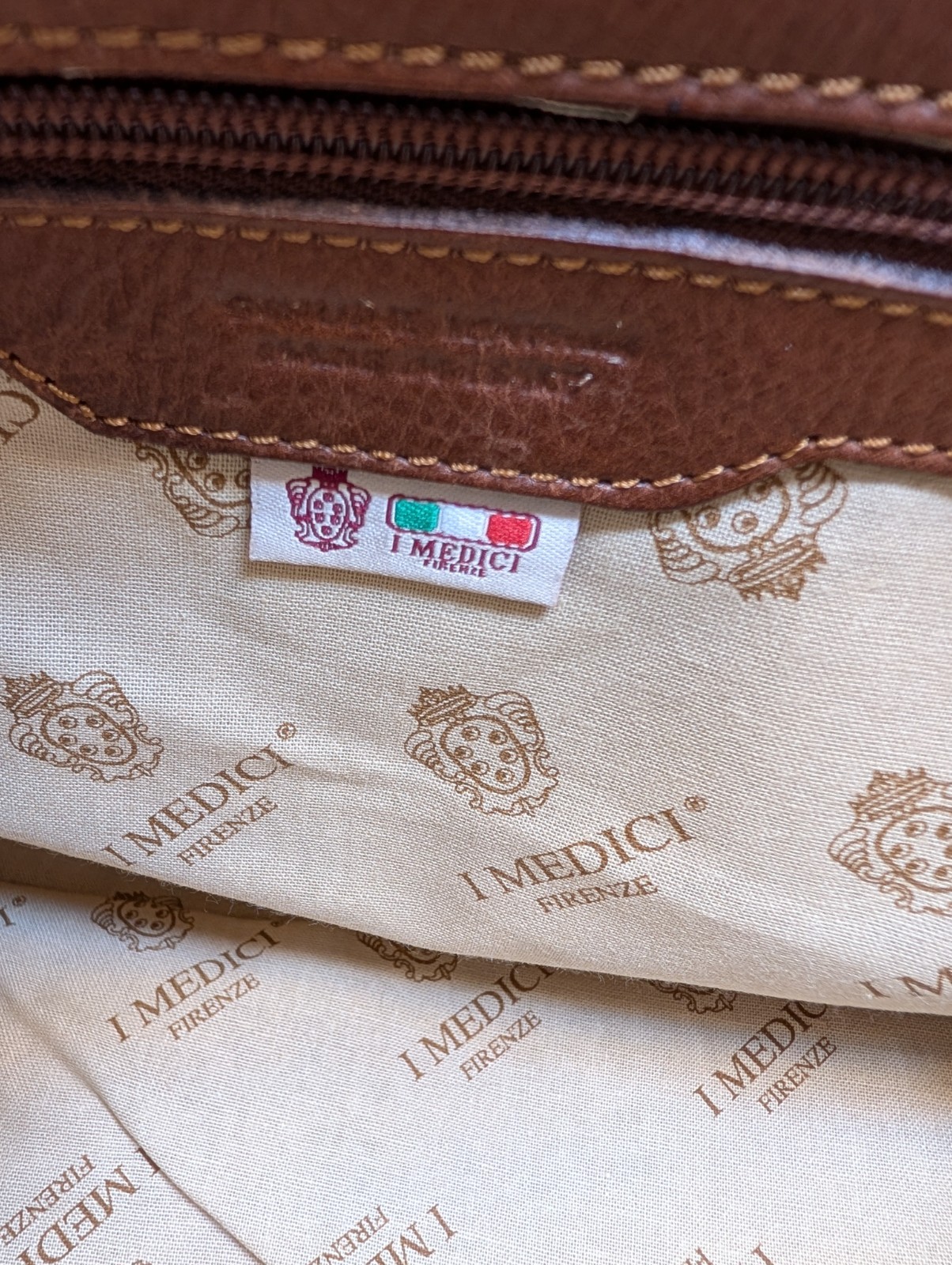 I Medici Brown Italian Leather Women’s Medium Satchel Made in Italy # 9600-NWOT