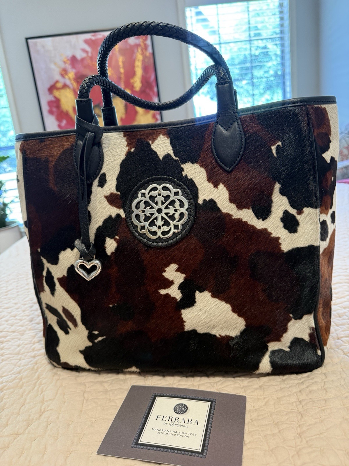Brighton Ferrara Mandriana Hair-On Tote Cowhide limited edition