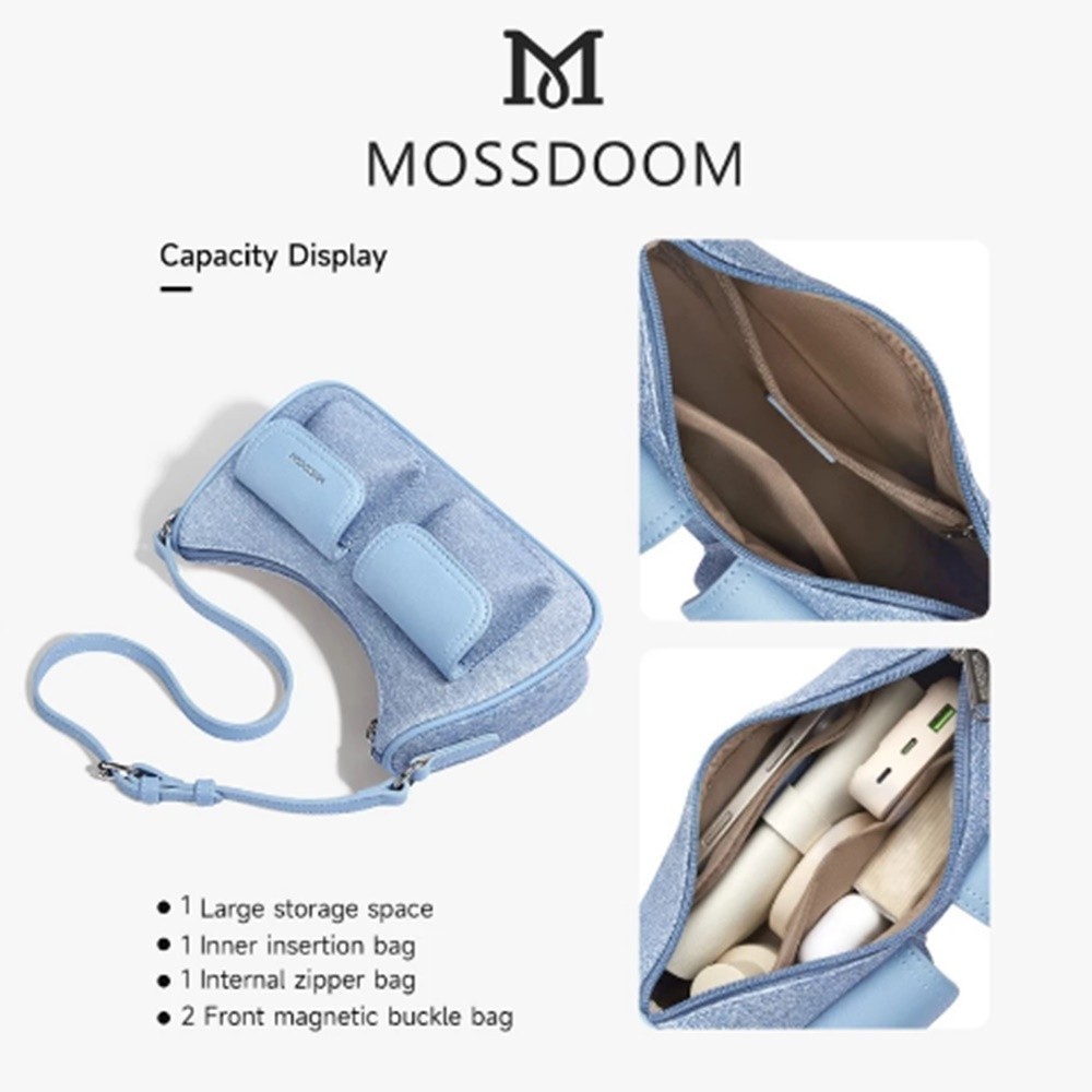 MOSSDOOM Liora Bag For Women PU leather Korean Fashion Black Free Gift Ribbon