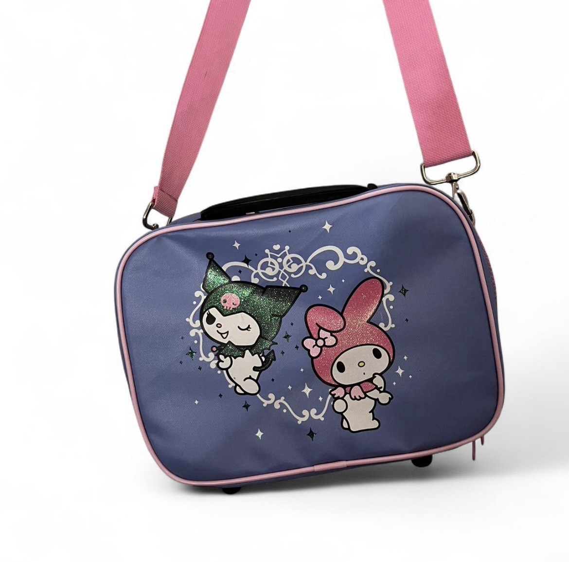 Sanrio My Melody and Kuromi Dumbgood Mini Suitcase crossbody bag.