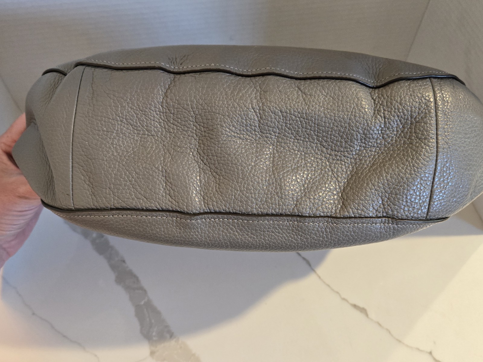 Coach F31399 Elle Hobo Heather Grey / Silver Pebbled Leather Shoulder Bag