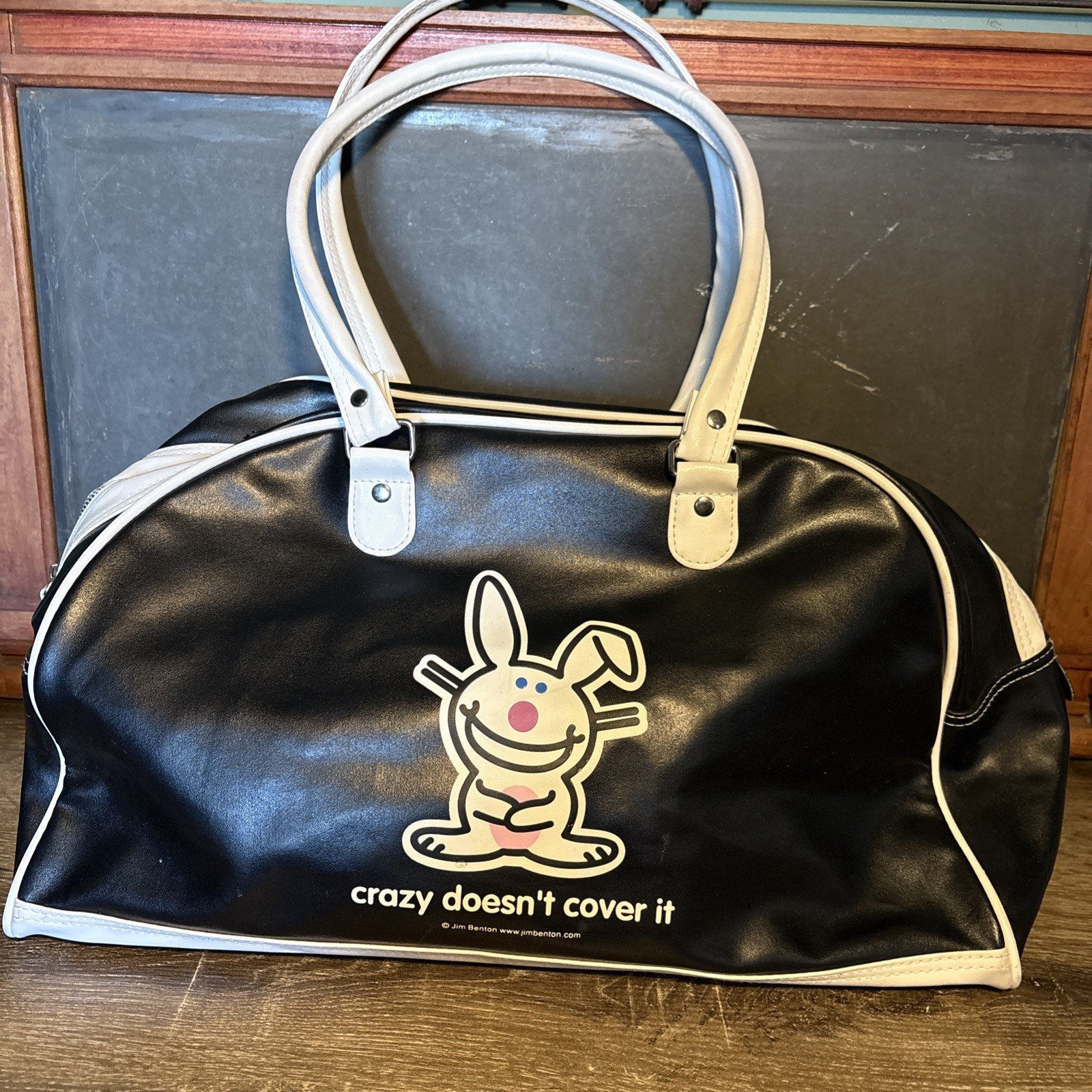 Vintage Y2K Jim Bento Happy Bunny Bag Large Tote Crazy Doesn’t Cover It VHTF A3