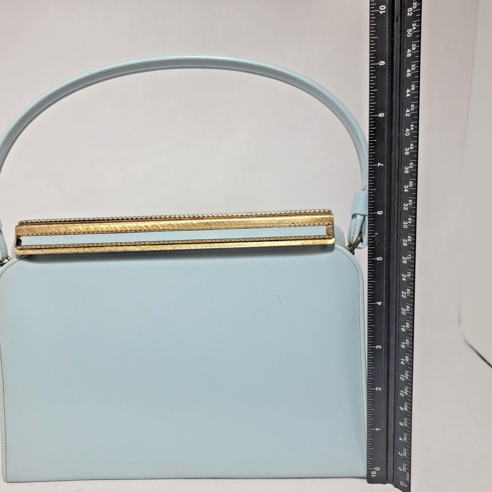 After Five Women’s Vintage 1950s Genuine Leather Purse with Coin Purse Baby Blue