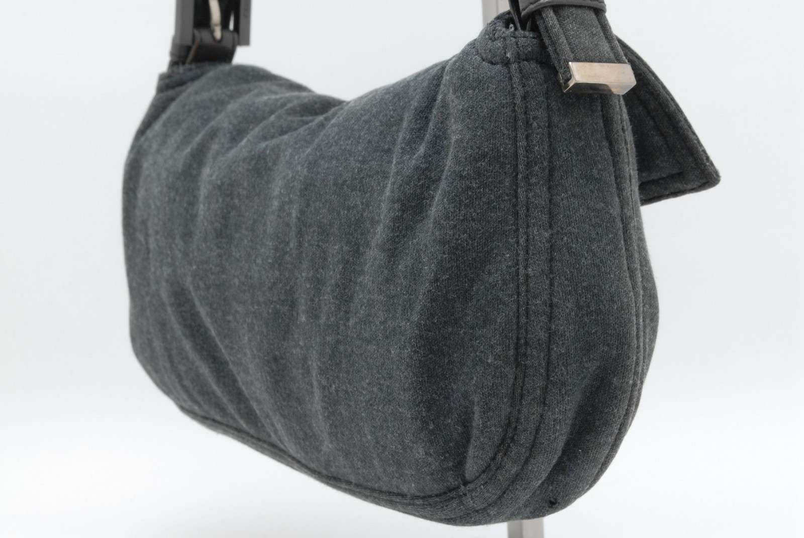 FENDI Mamma Baguette Cotton Gray Shoulder bag