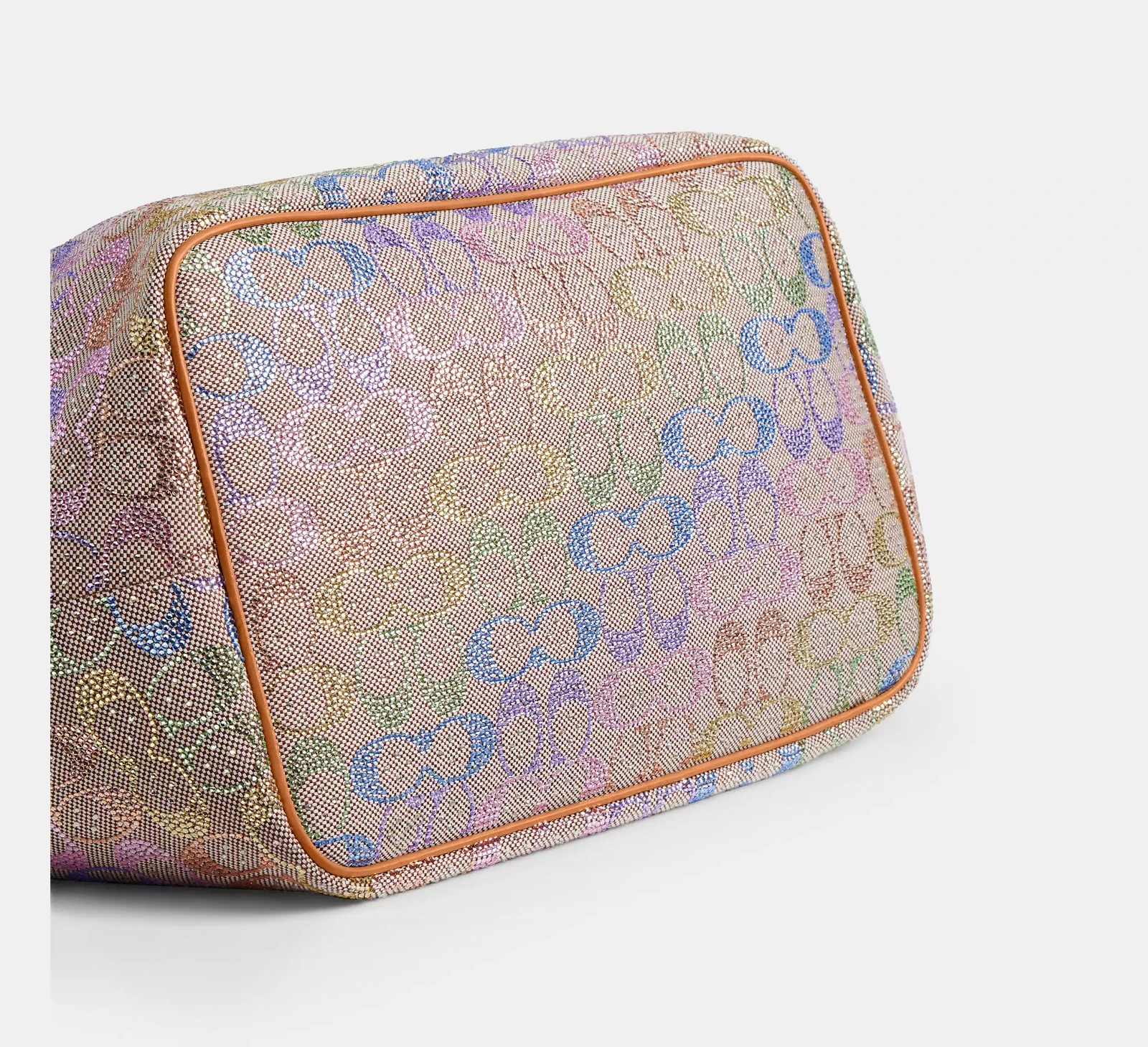 Coach Large Kisslock Frame Bag In Crystal Signature Jacquard CCX15