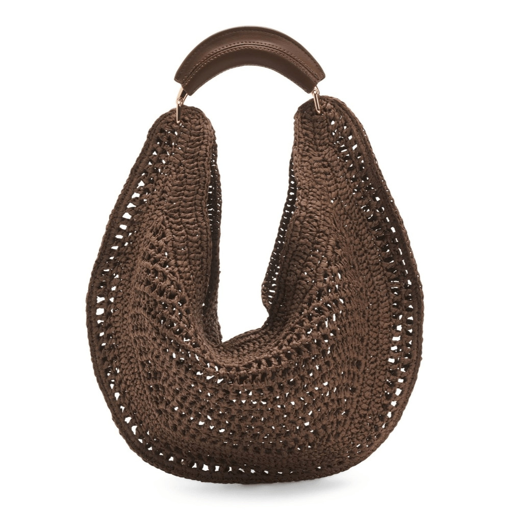 Urban Expressions Brown Crochet Shoulder Bag