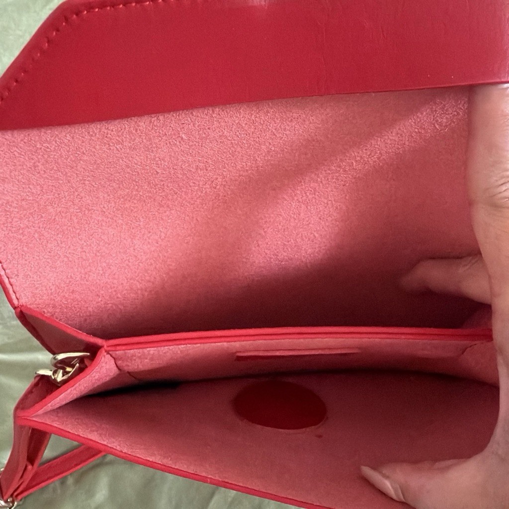 Brandy Melville Small Red Crossbody Bag Push Lock Flap Gold Hardware Lined