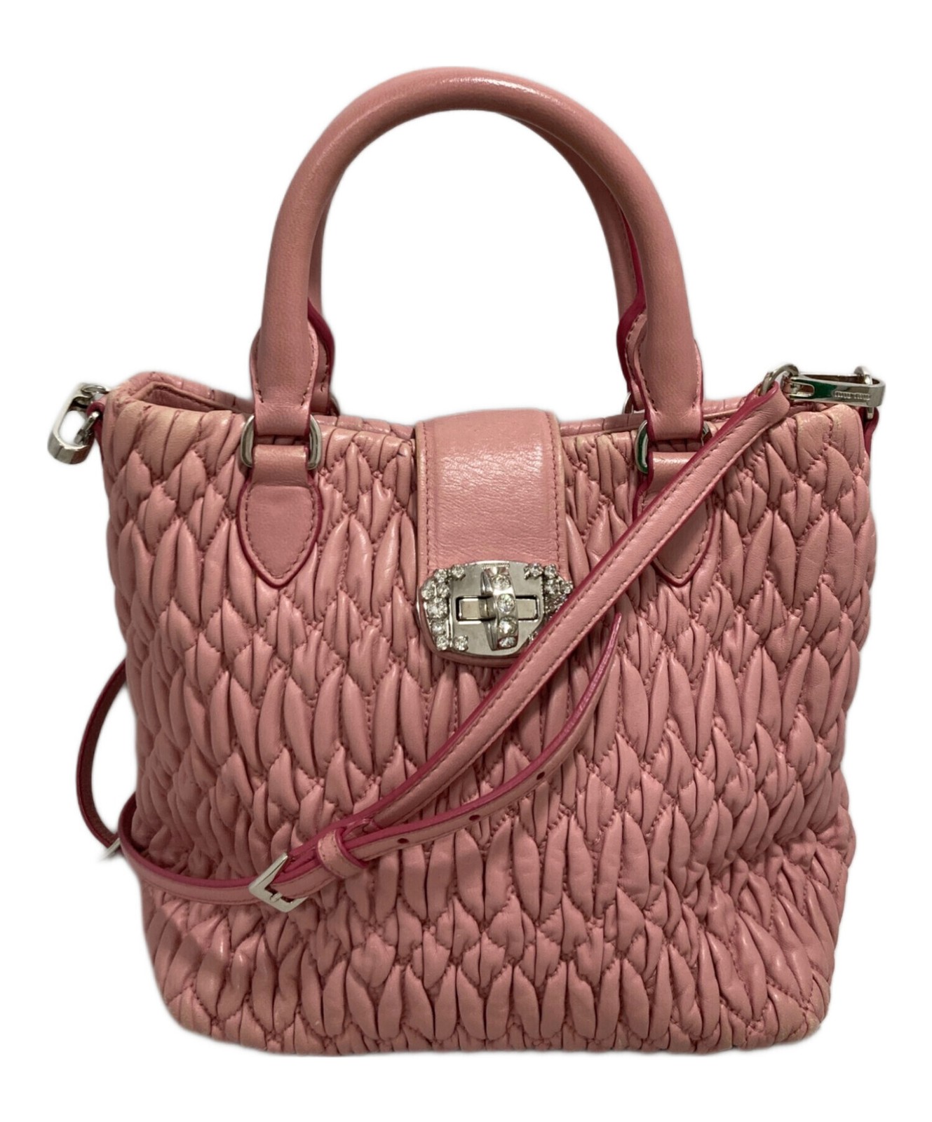MIU MIU 2Way Bag Matelasse Crystal Pink Authentic From Japan