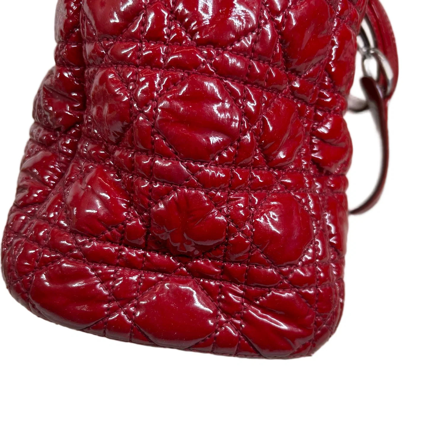 Dior Large Dior Soft Shopping Tote Red Patent Calfskin (dh071526b2r)