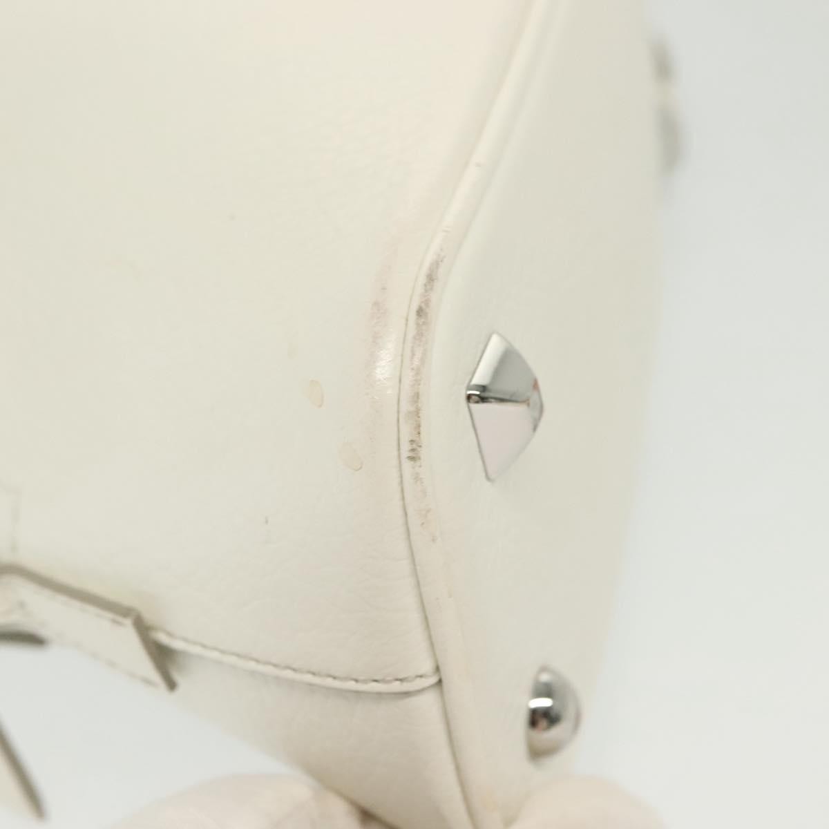 Maison Margiela 5AC mini Hand Bag Leather 2way White Silver Auth 134868