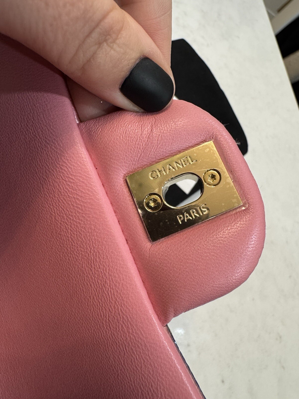 Chanel Pink / Blue Sequence And Bead Small Flap Bag Spring 23A Limited Edition