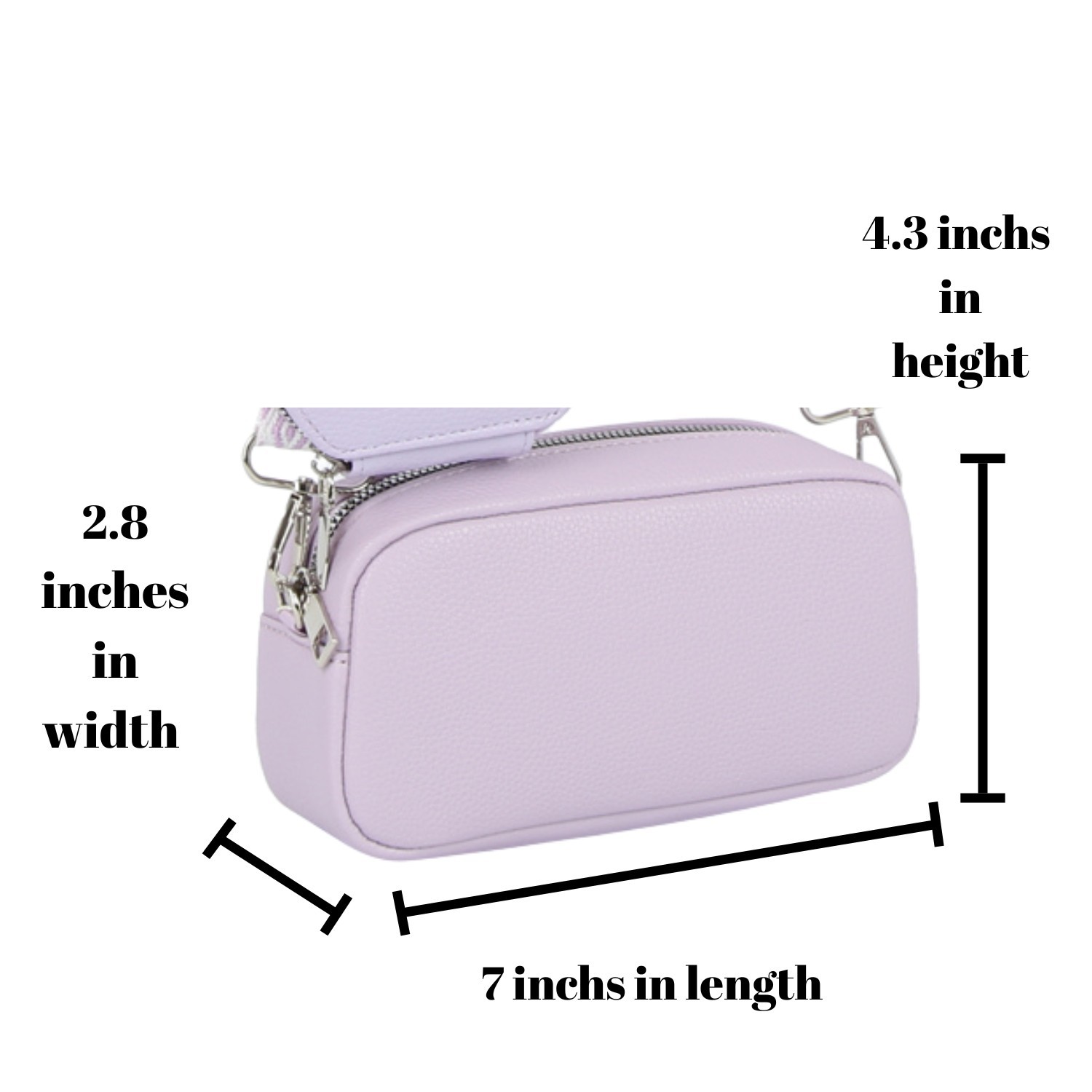 Compact Boxy Crossbody Bag Women Coin Pouch Guitar Strap Faux Leather Purse