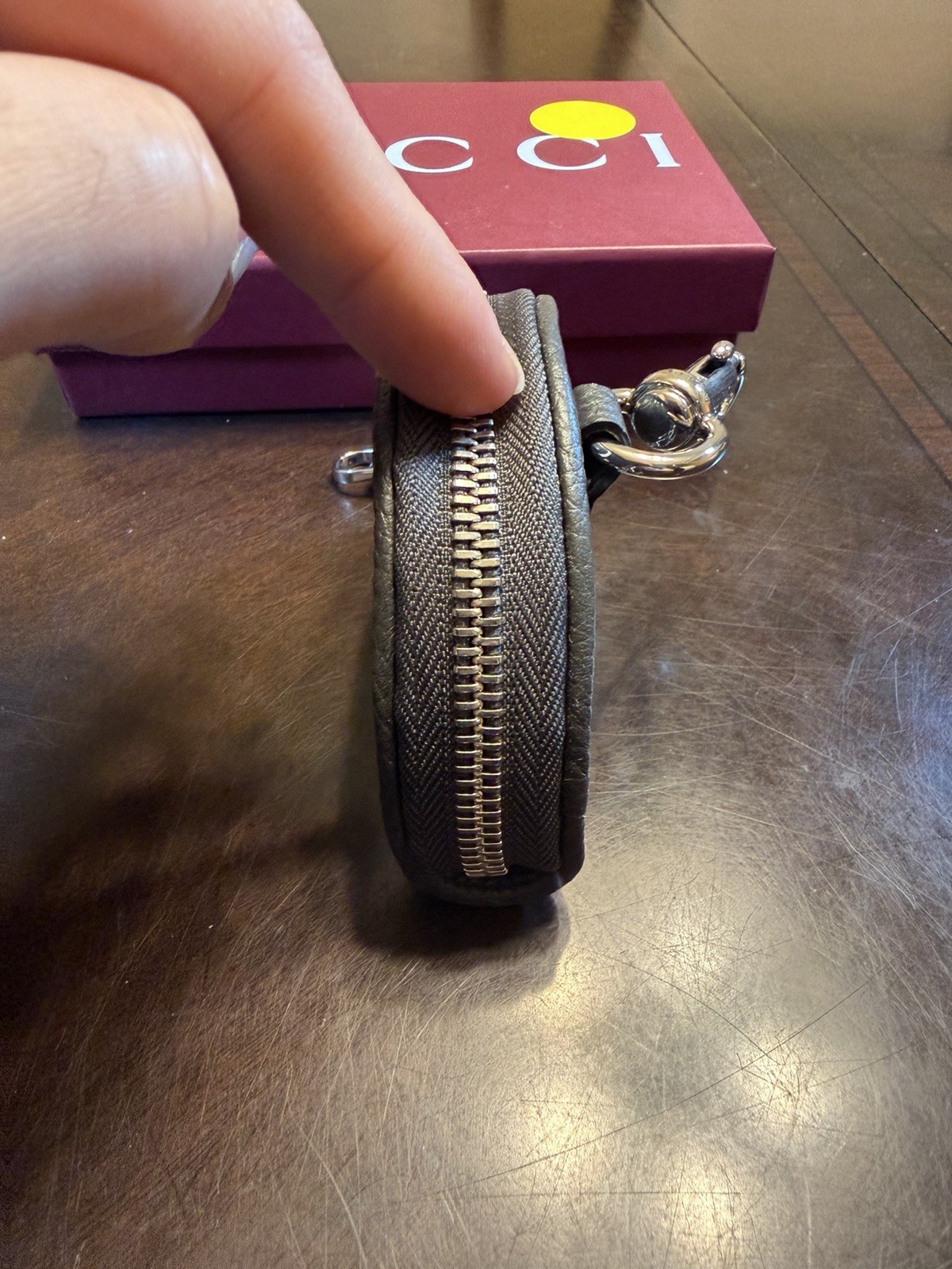 New Authentic Gucci GG Supreme Coin Bag Pouch Shadow Effect Grey