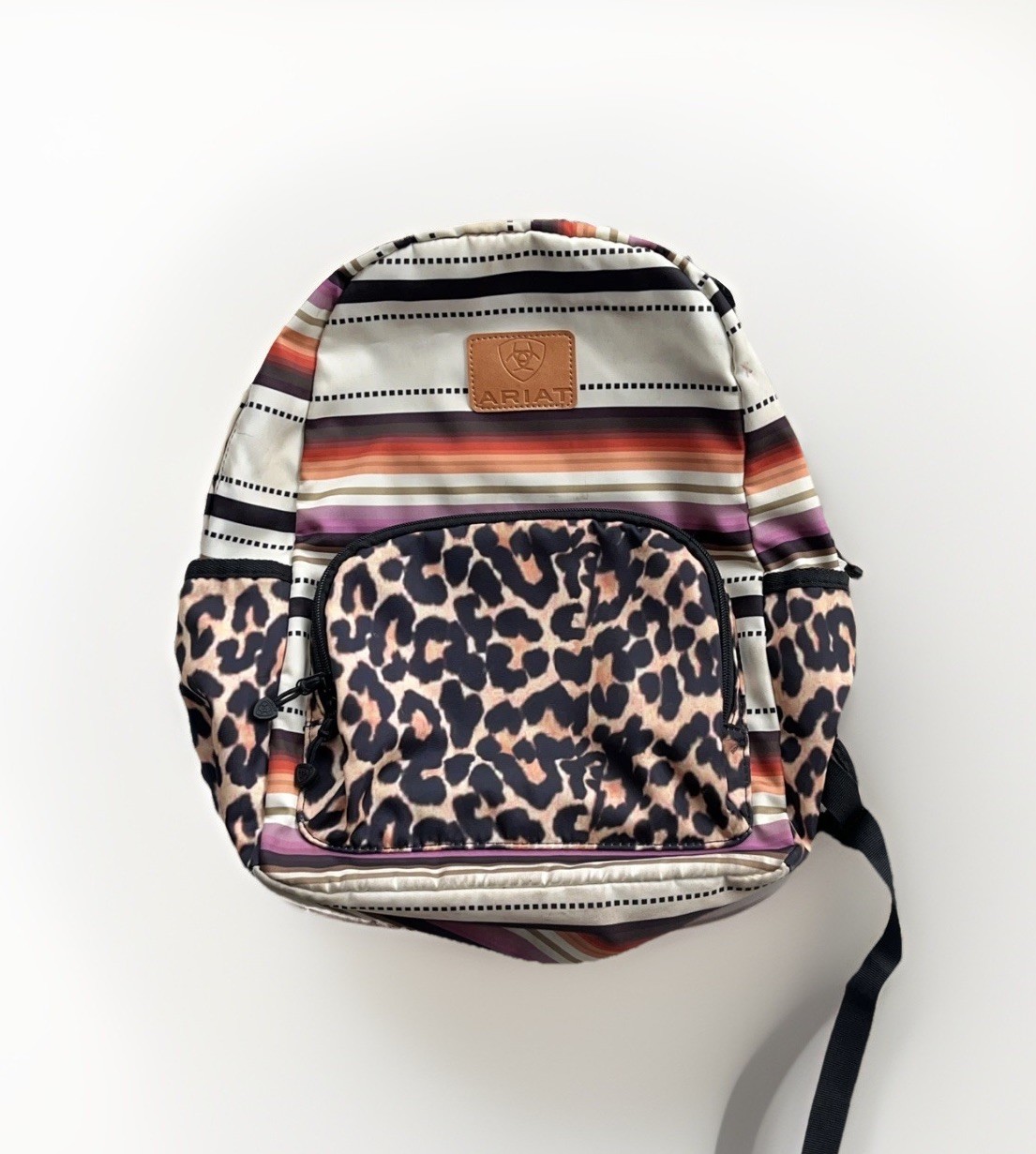 Western Ariat Serape Cheetah Print Backpack Multicolored USED
